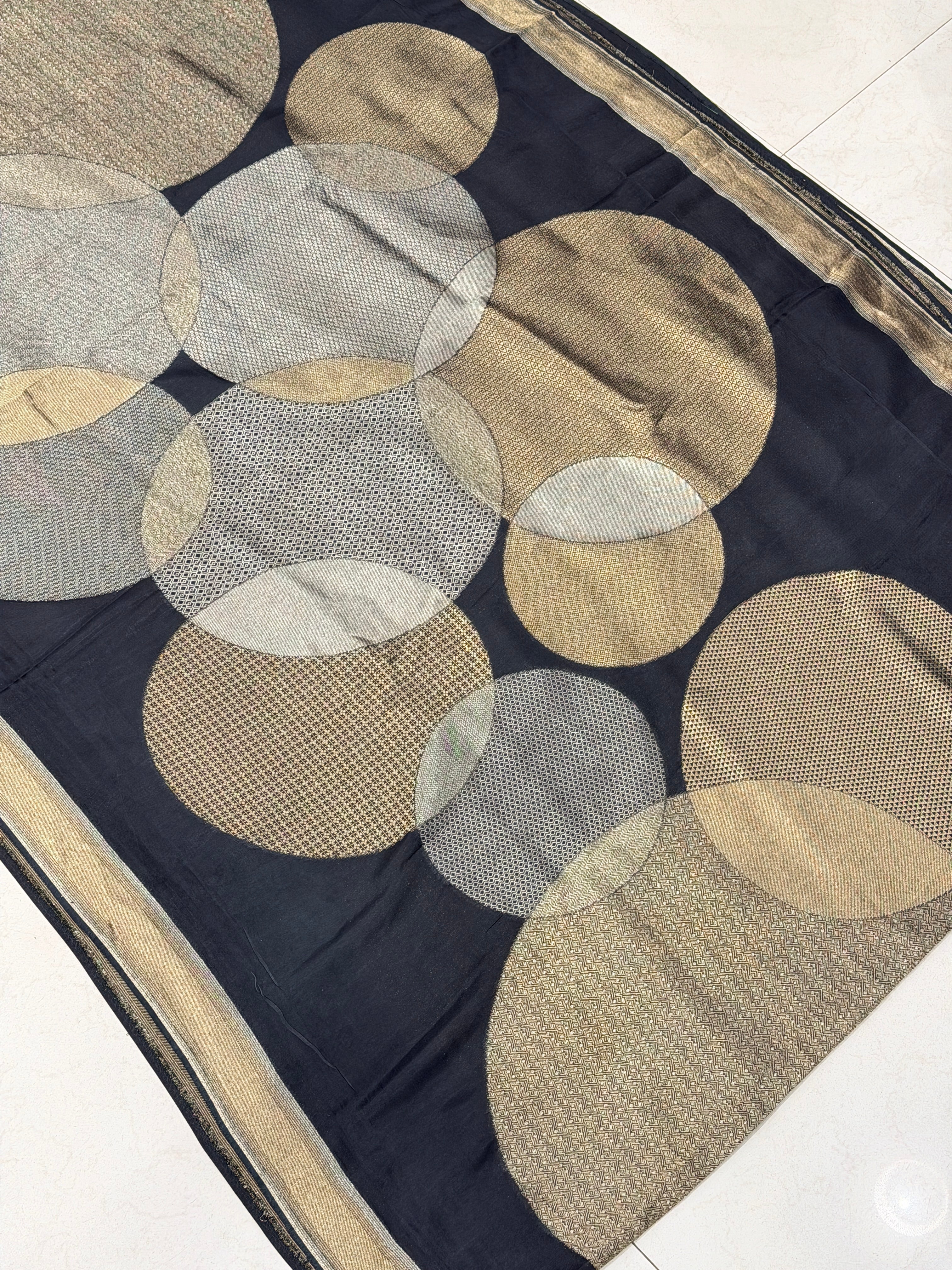 Black Contemporary Banarasi Football Inspired Munga Silk Saree