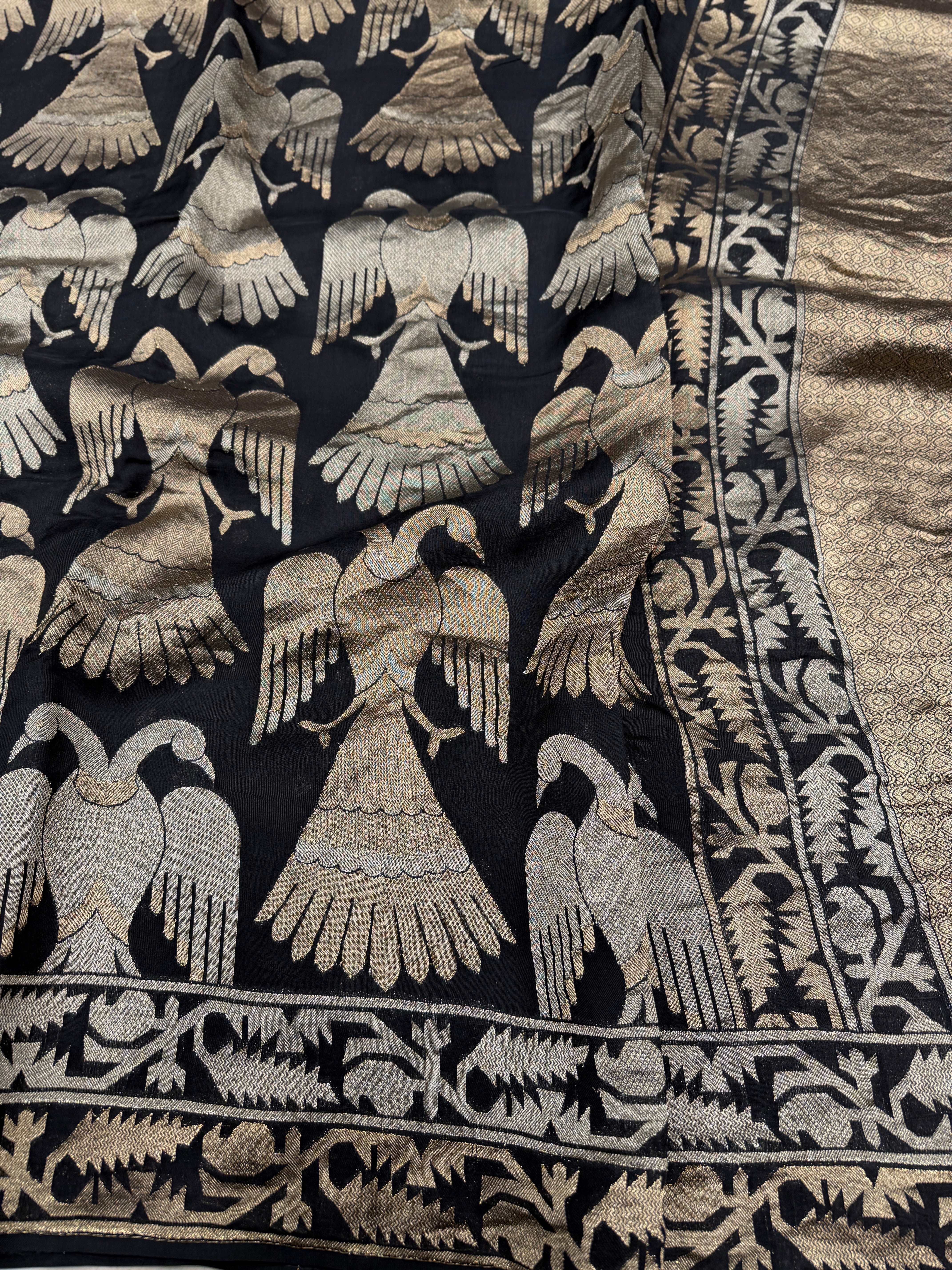 Black Eagle Nita Ambani Inspired Contemporary Banarasi Munga Saree