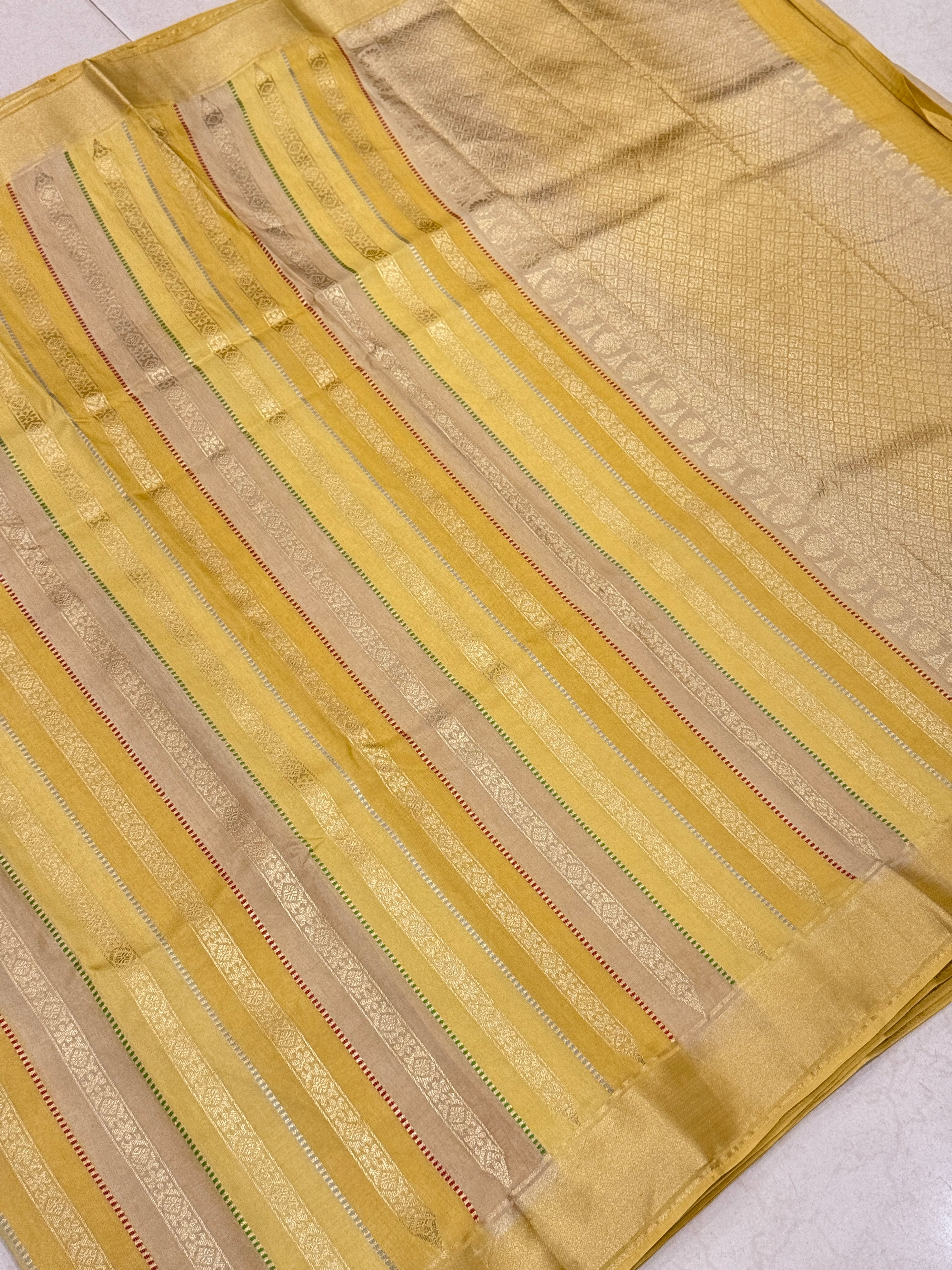 Contemporary Banarasi Tissue Cotton Rangkat Saree