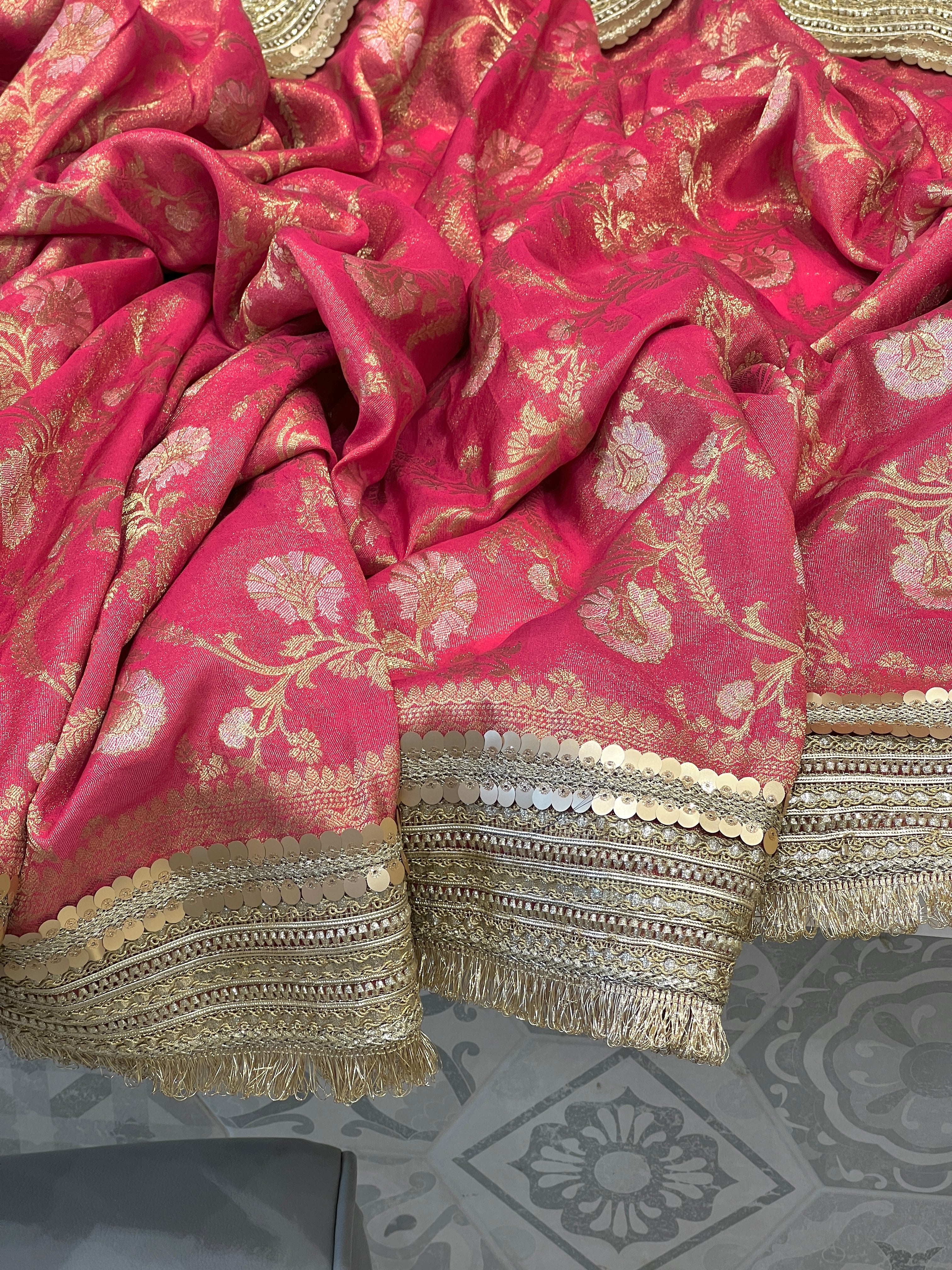 Tissue Jaal Maharani Edit Saree