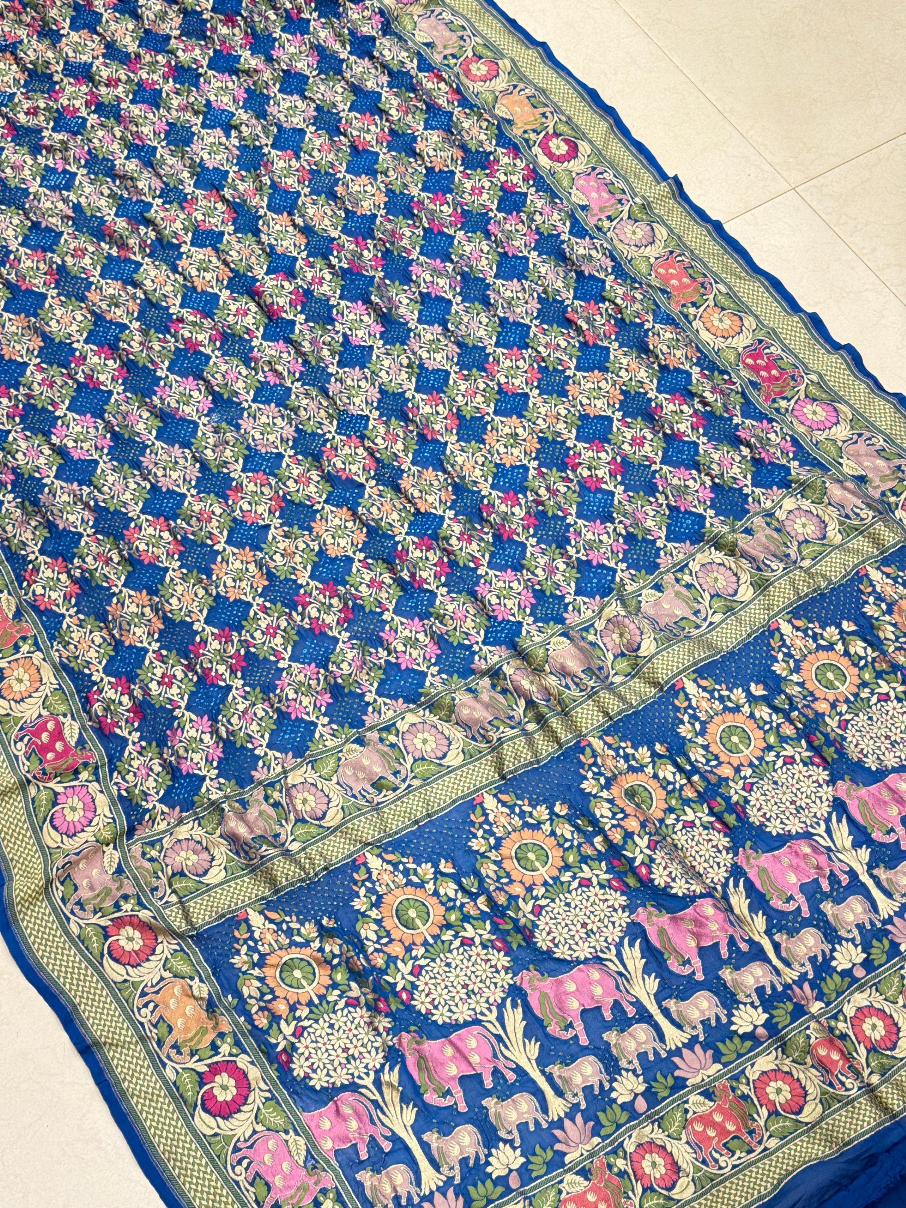 Pichwai Weave Meenakari Rai Bandhej Saree