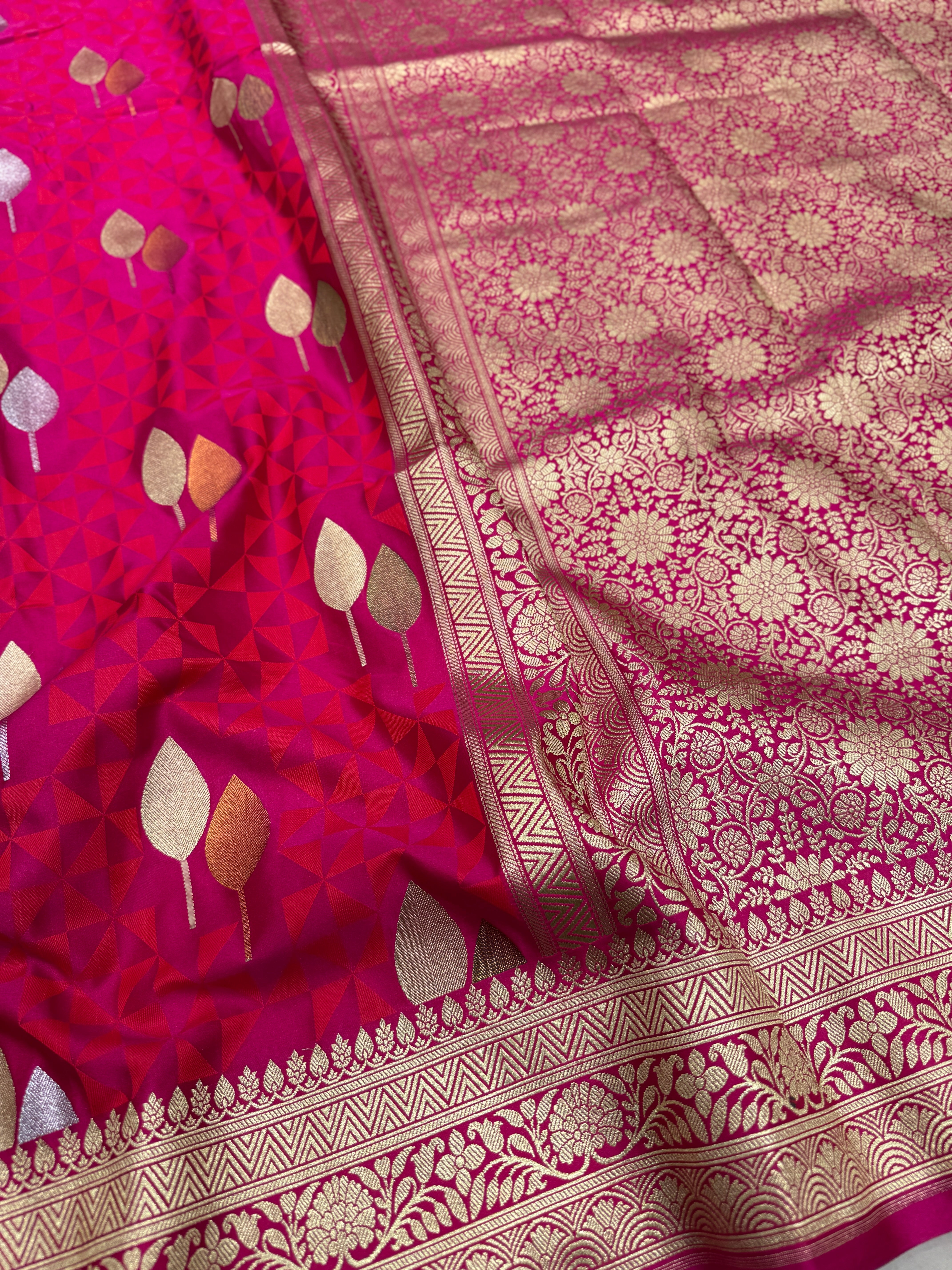 Rani Banarasi Silk Sliver Gold Butta Saree