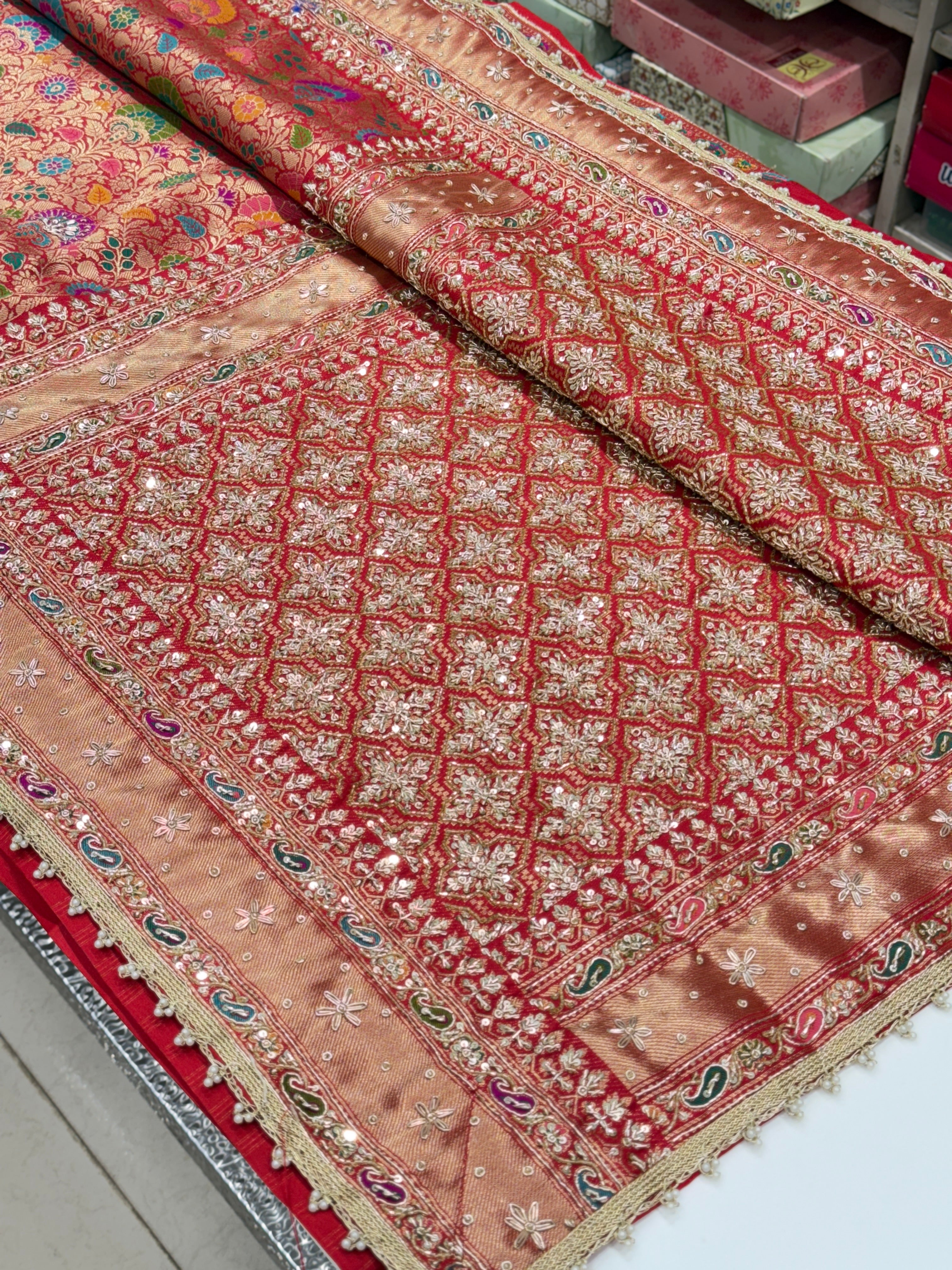 Banarasi Kinkhwab Zardosi Embroidery Saree