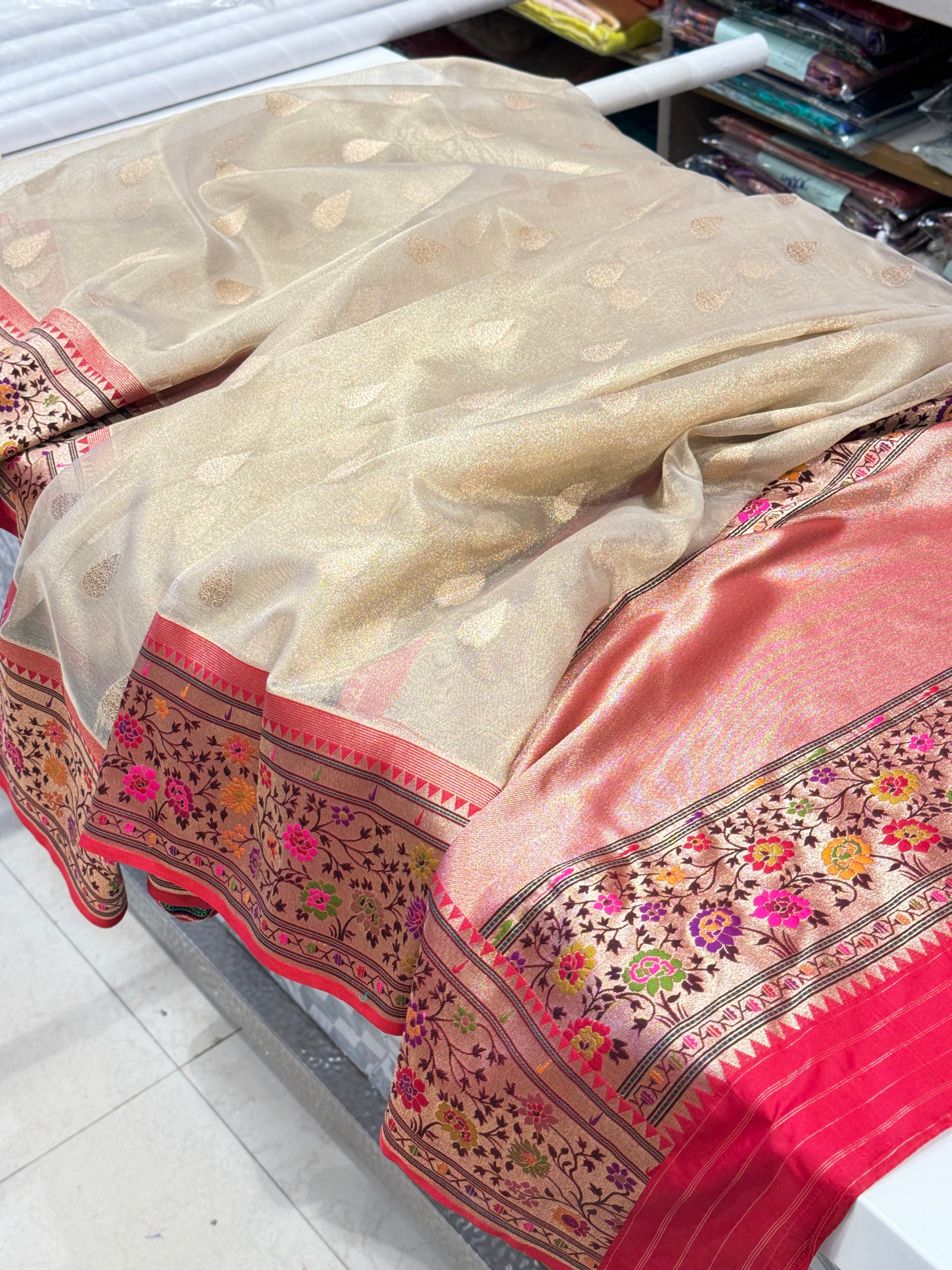 Banarasi Tissue with Silk Border