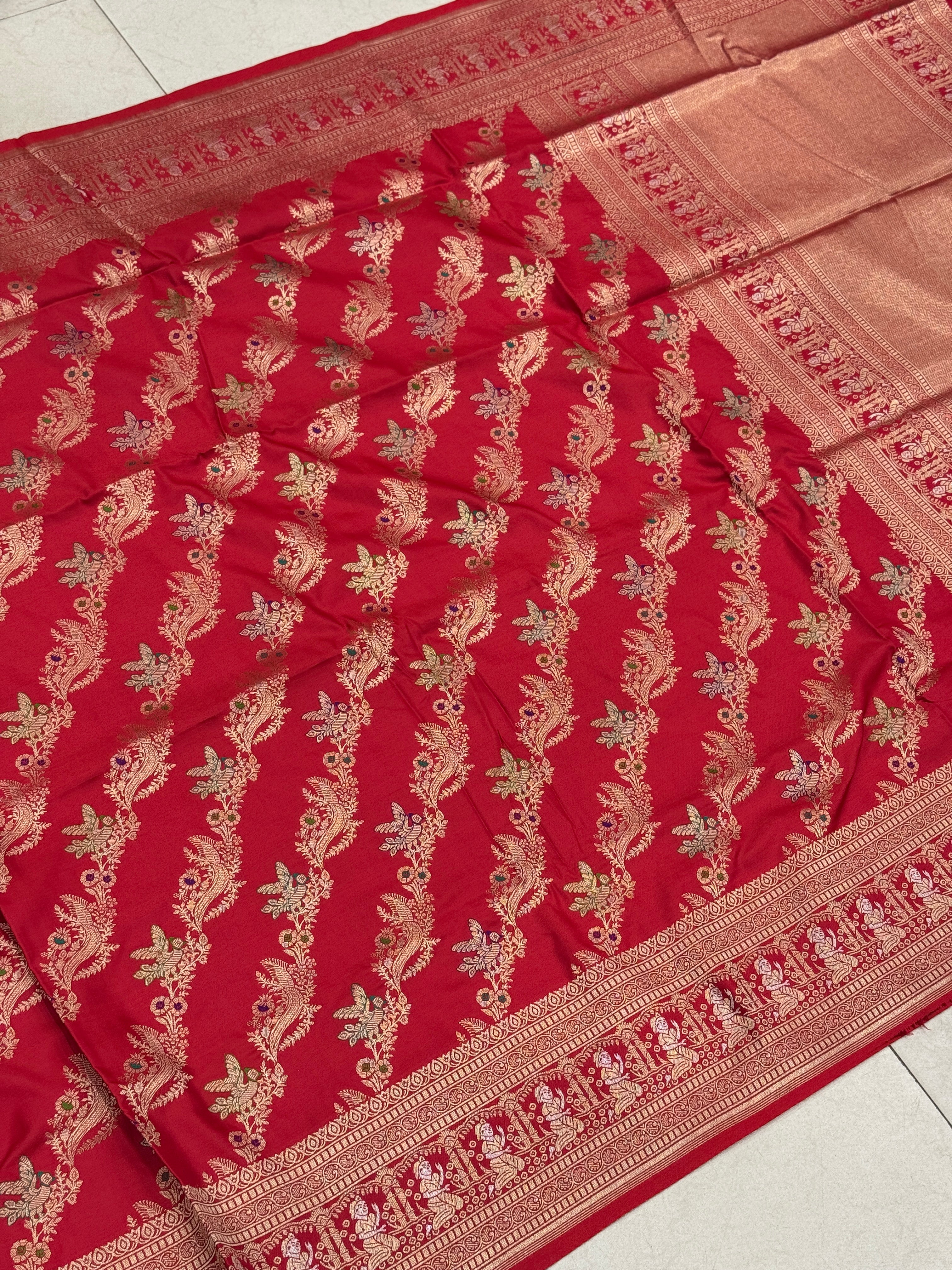 Red Baluchari Weave Banarasi Silk Saree
