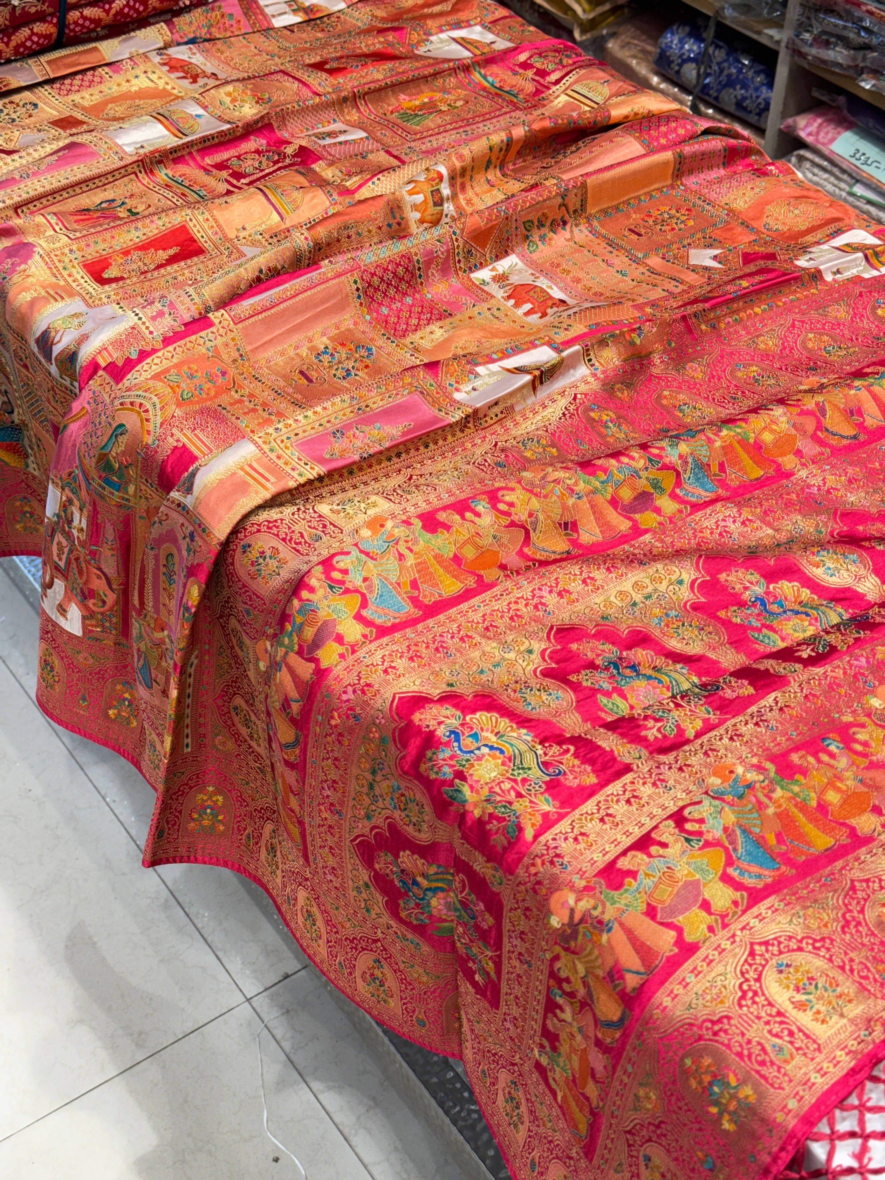 White Rani Banarasi Modal Rangkat Doli Edit Saree