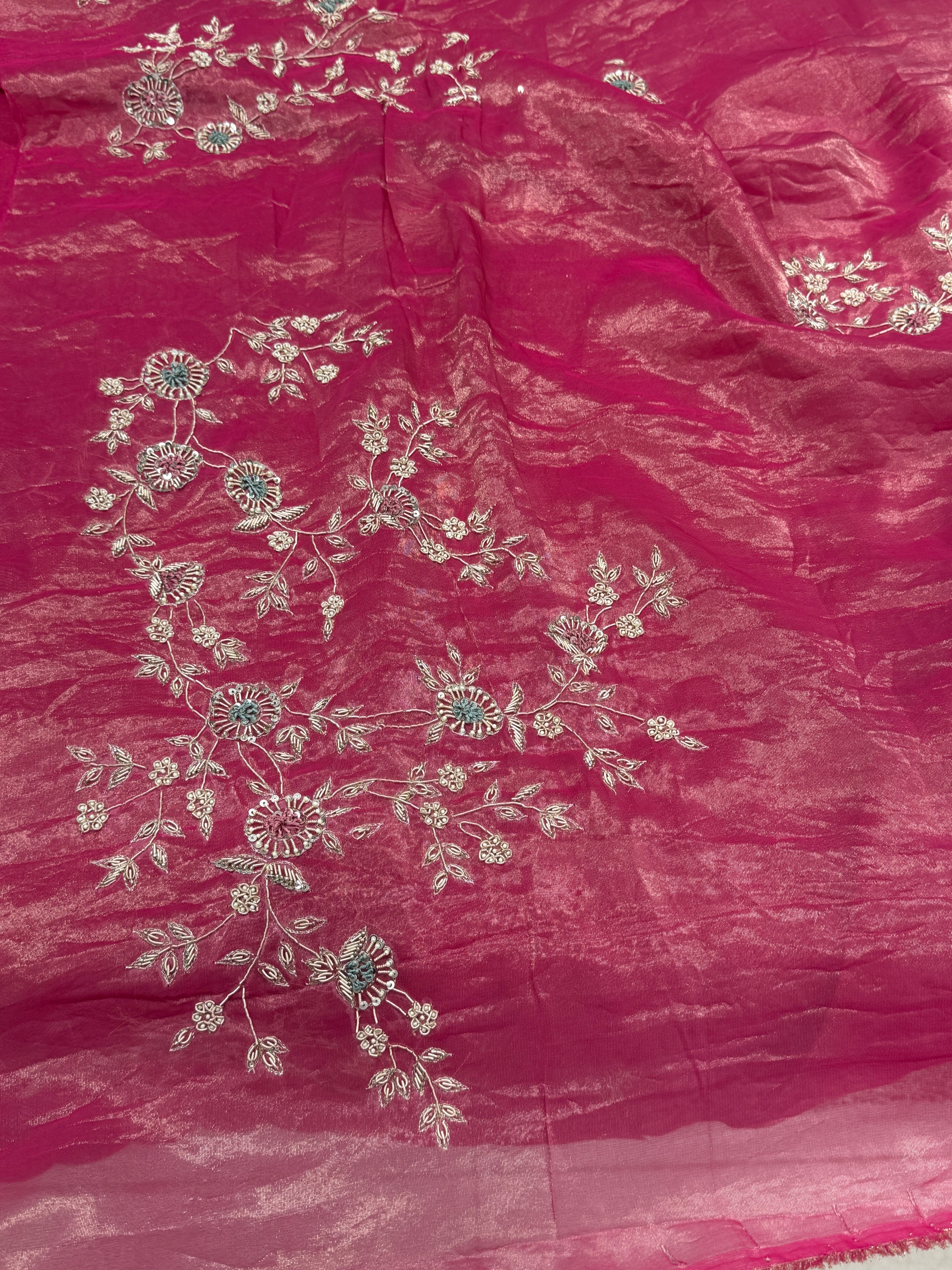 Rani Tissue Phoneix Edit Hand Embroidery Saree