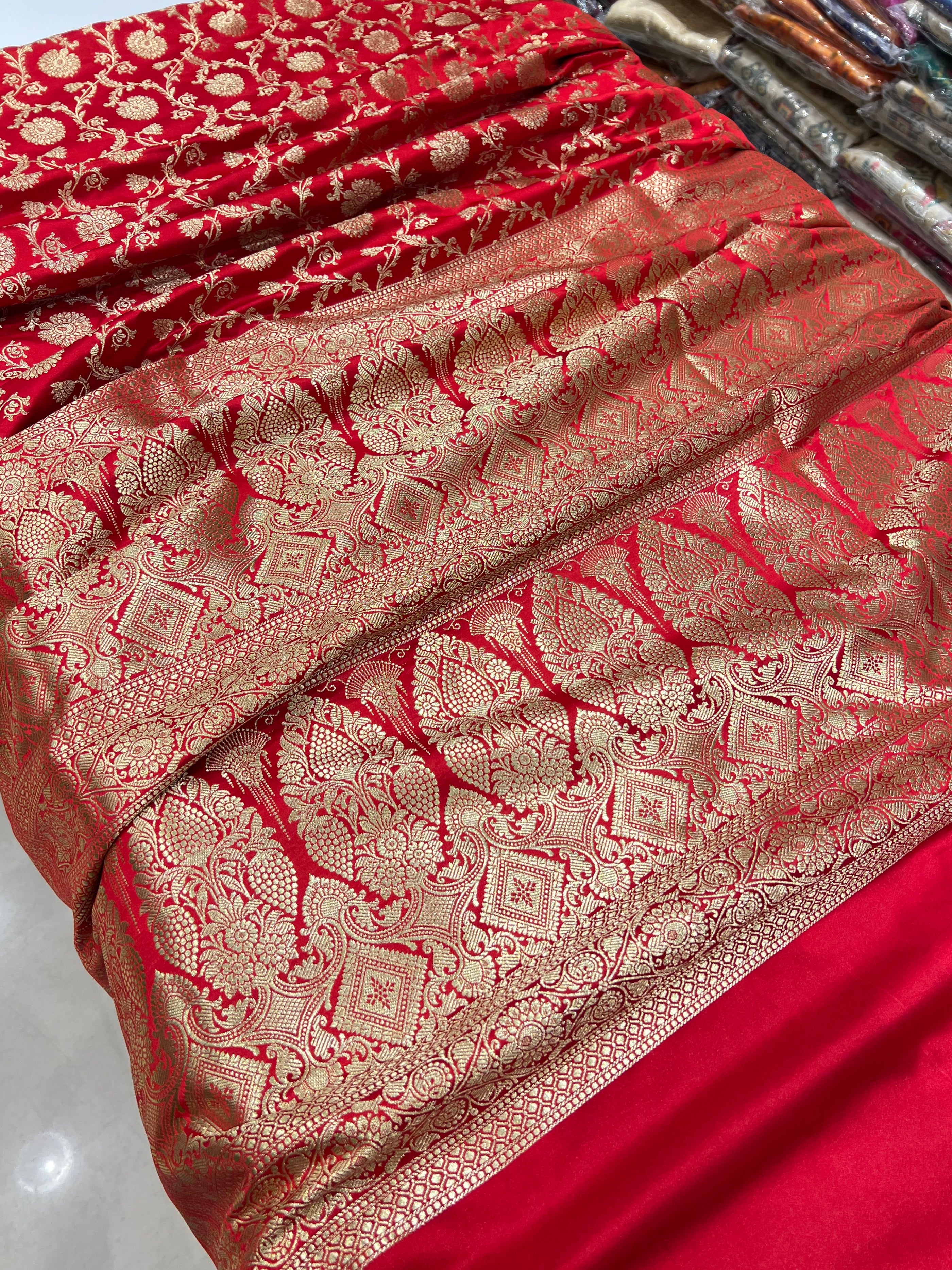 Red Banarasi Big Jaal Silk Saree