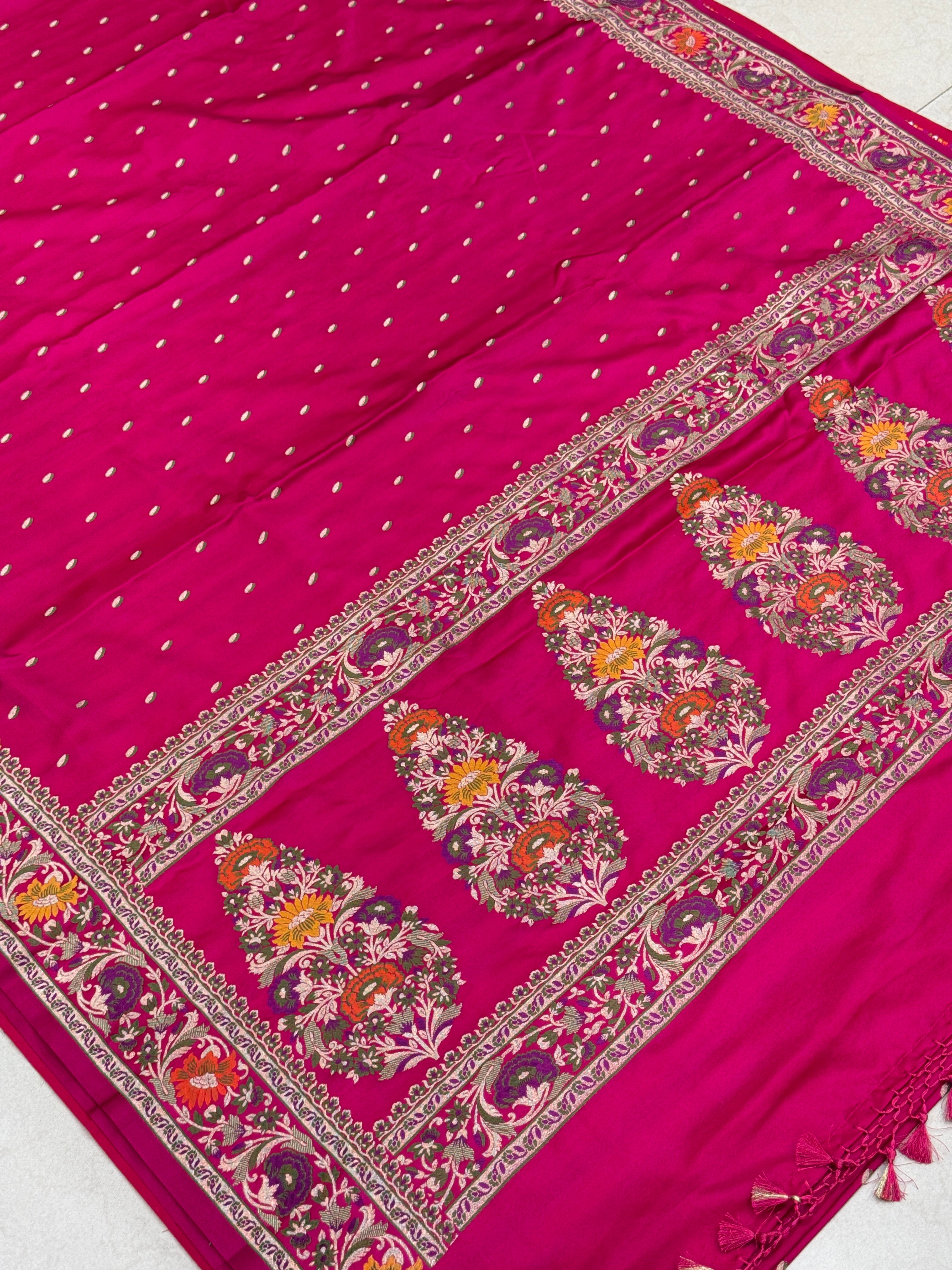 Rani Banarasi Silk Small Butti Meena Saree