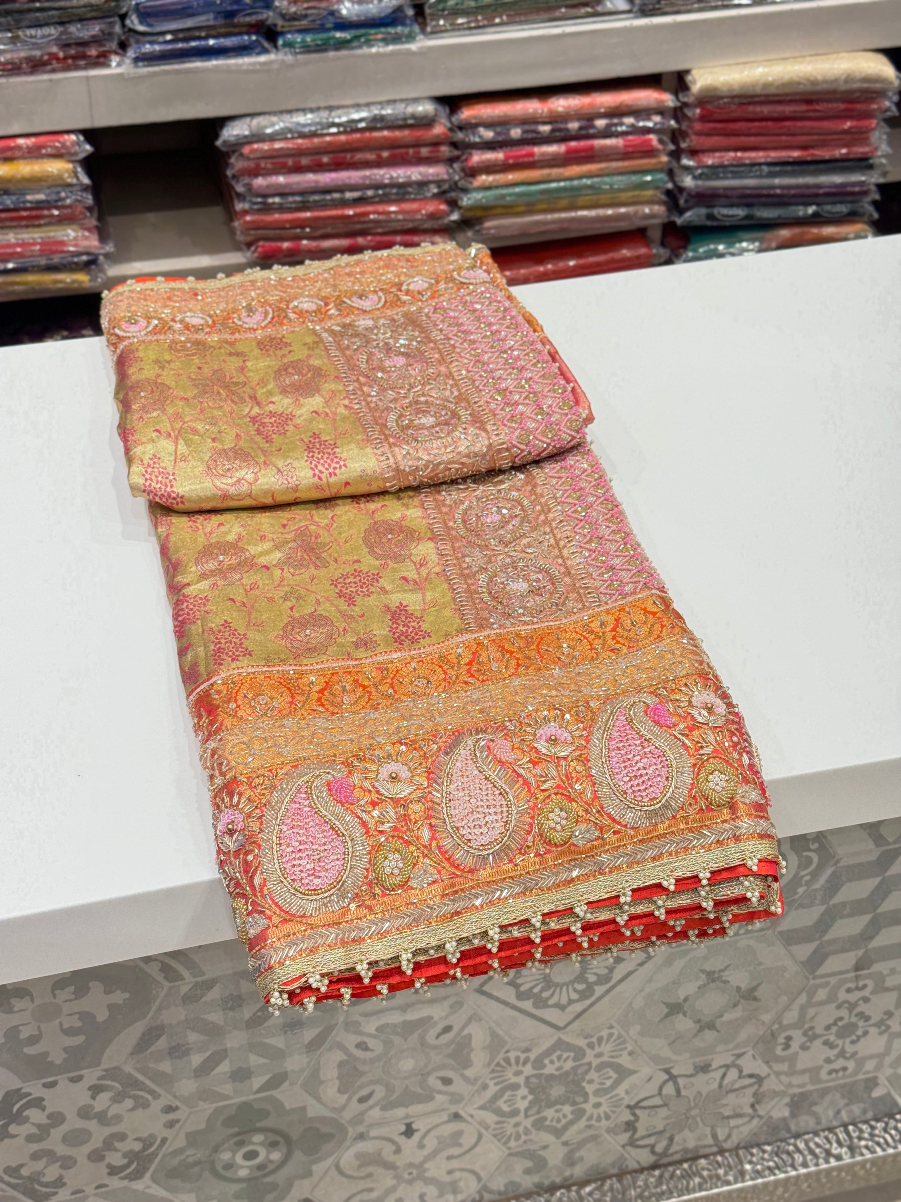 Kanjivaram Hand Embroidery Saree