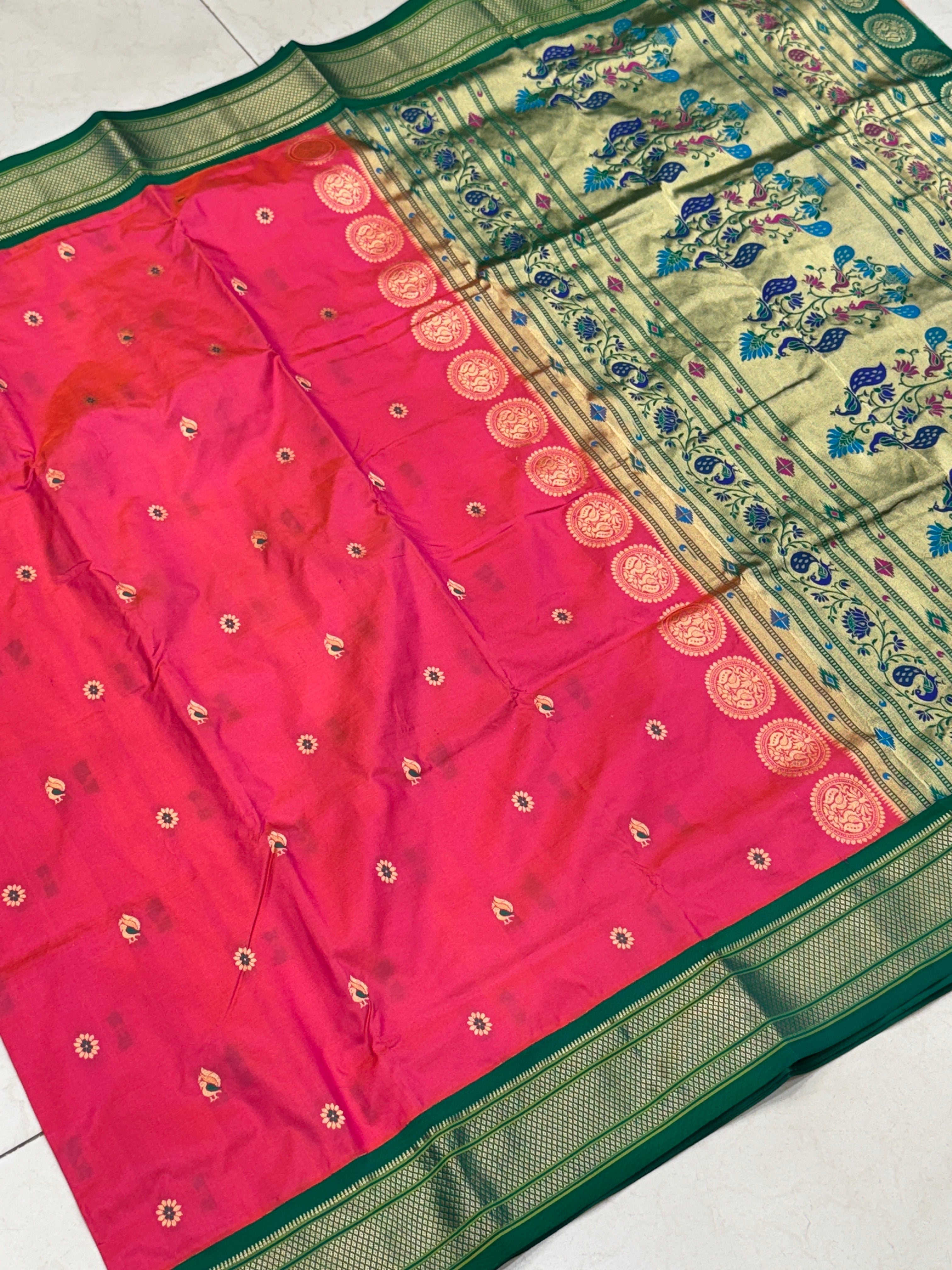 Rani Dhup Chav Pure Silk Paithani Saree