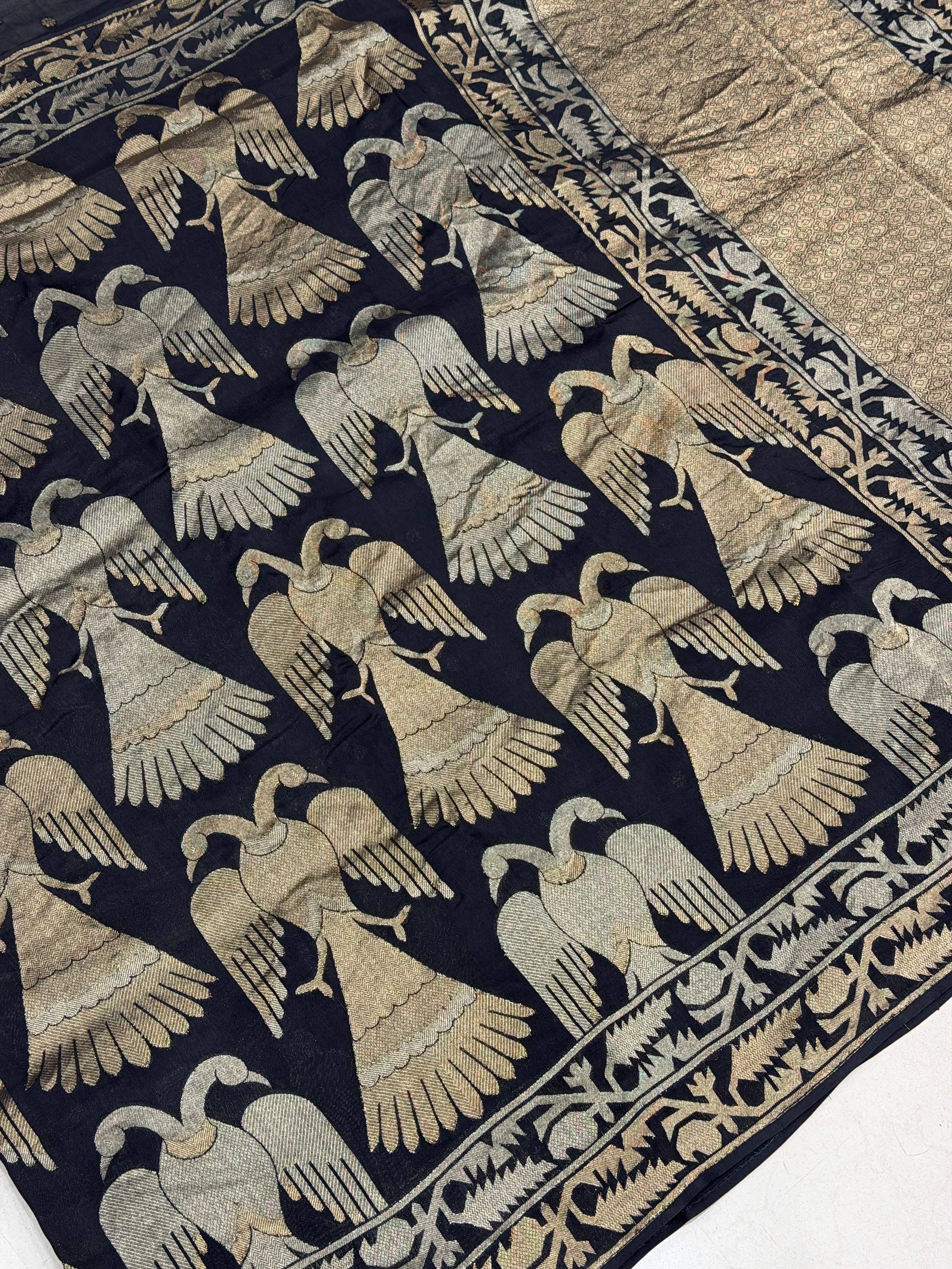 Black Eagle Nita Ambani Inspired Contemporary Banarasi Munga Saree