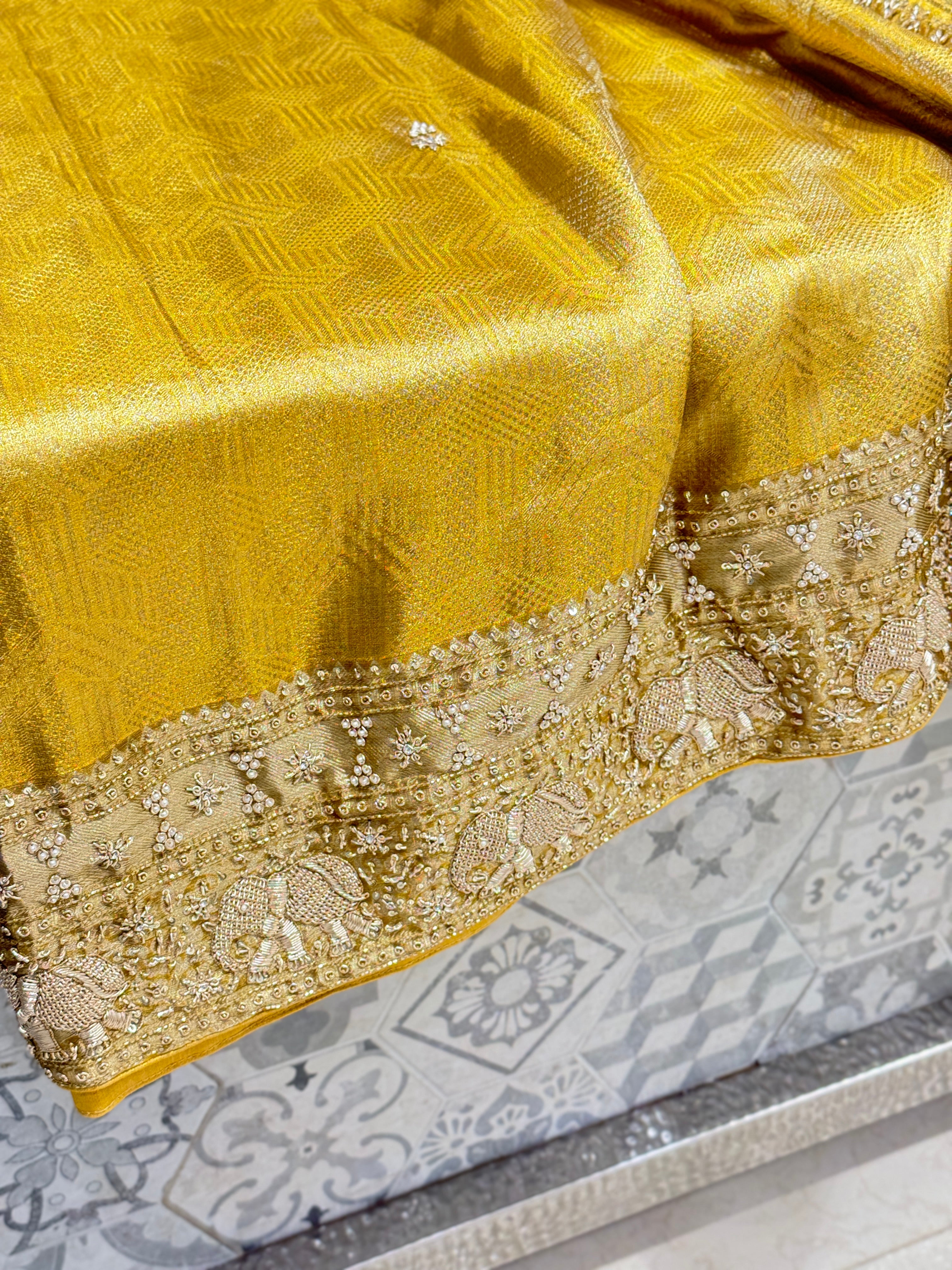 Kanjivaram Hand Embroidery Saree