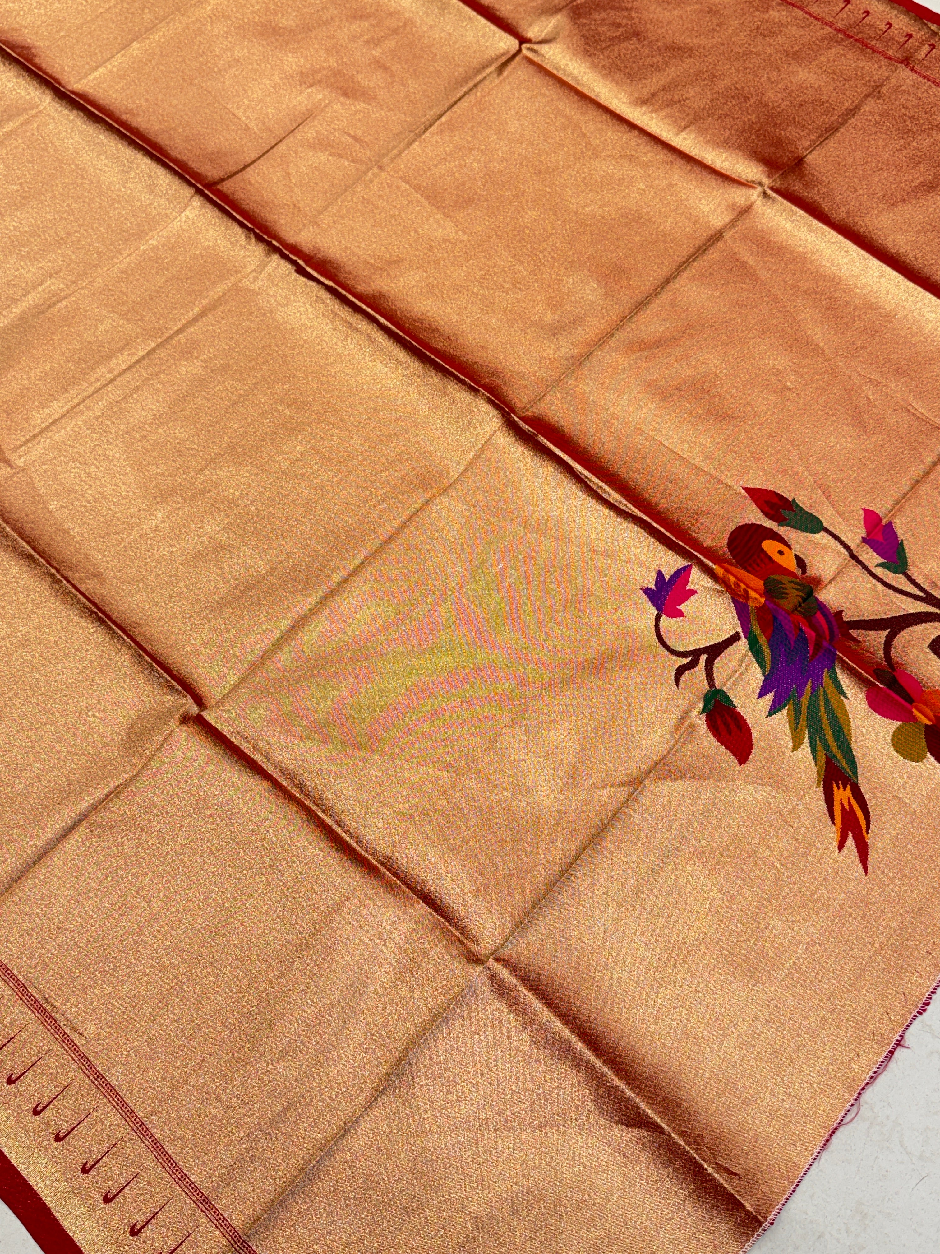 Tissue Paithani Blouse Piece Parrot Motif