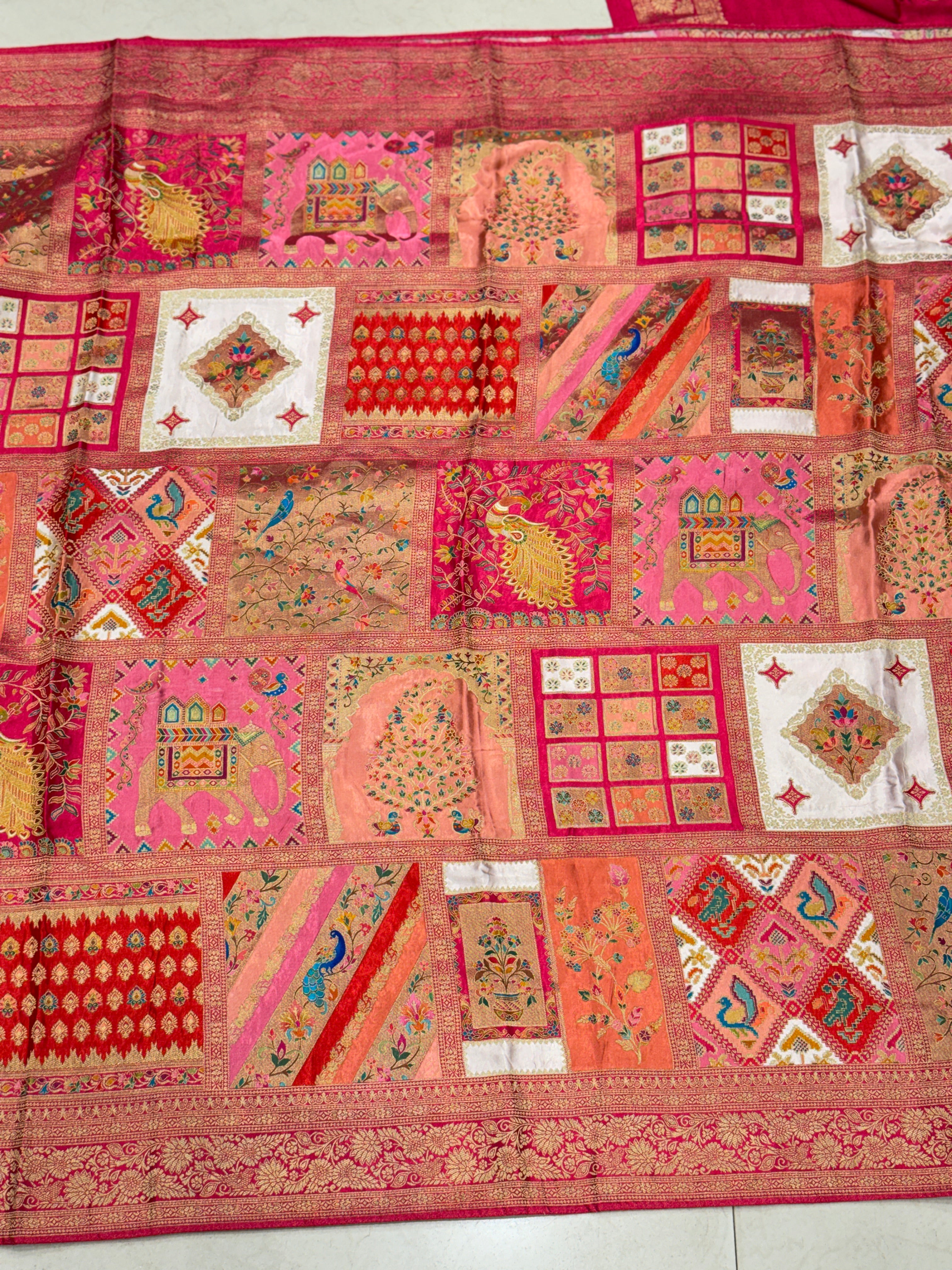 Contemporary Rangkat Modal Banarasi Weaved Saree