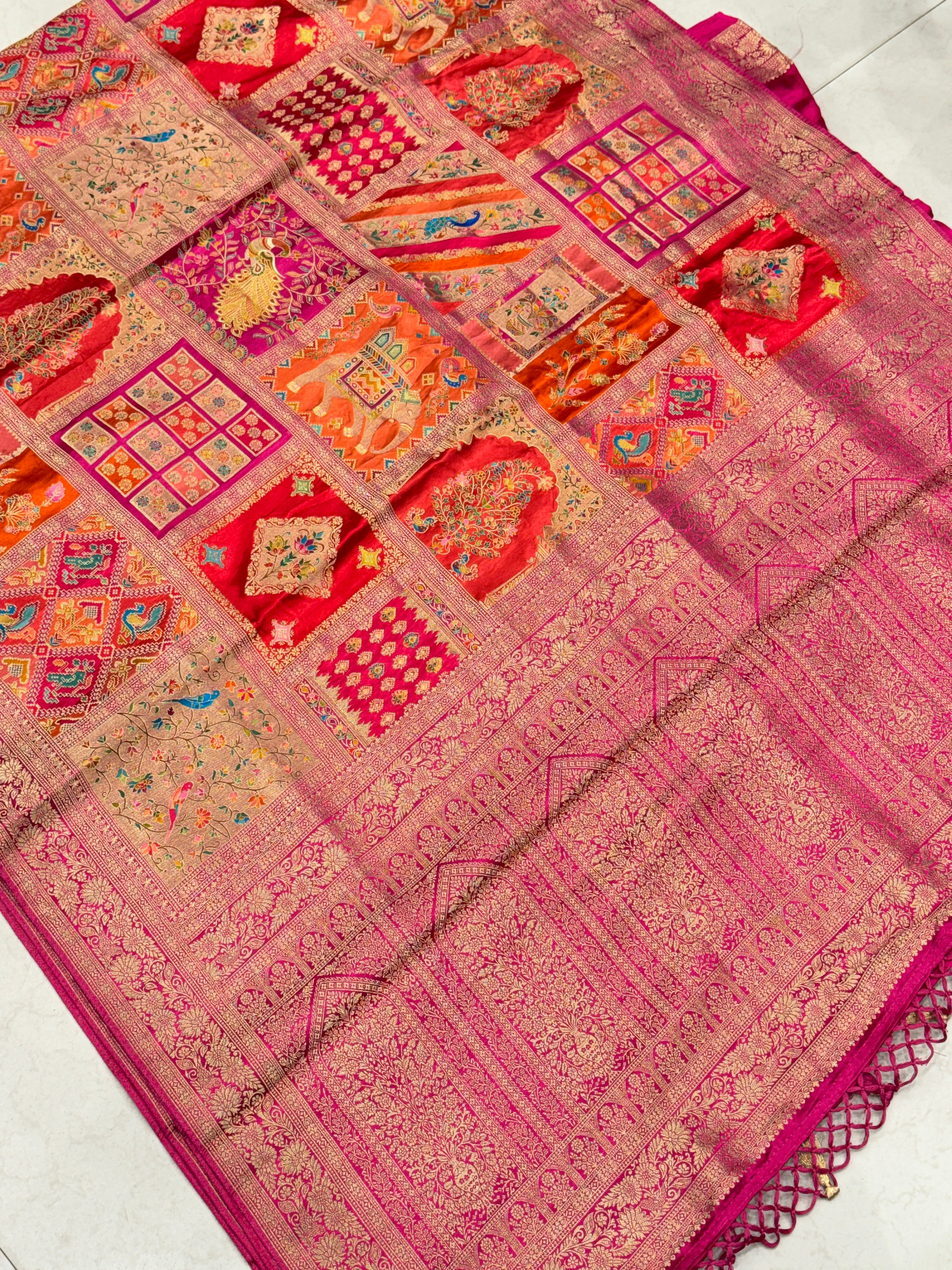Contemporary Rani Rangkat Modal Banarasi Weaved Saree