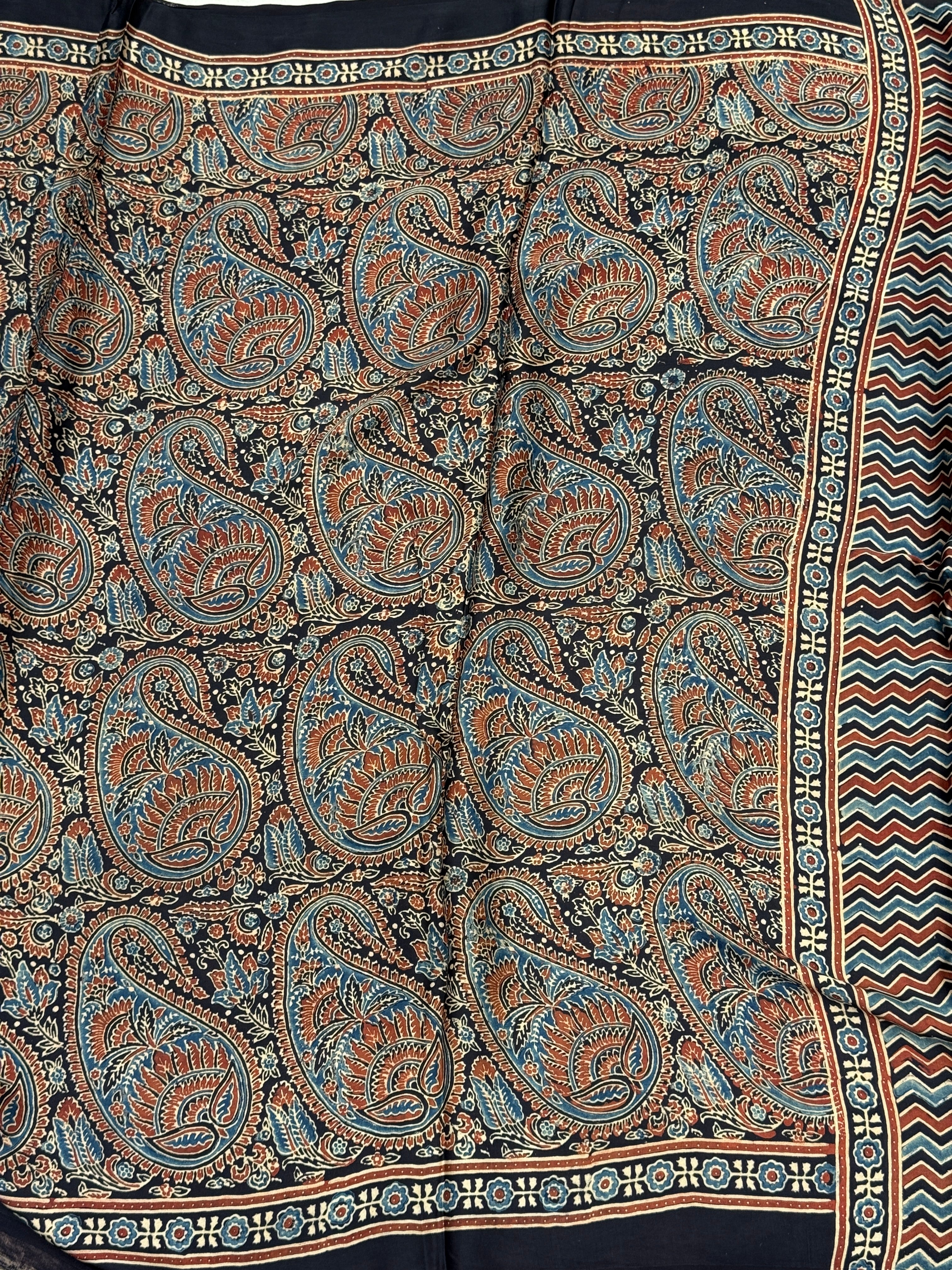 Black Keri Jewelled Badam Butti Ajrakh Saree