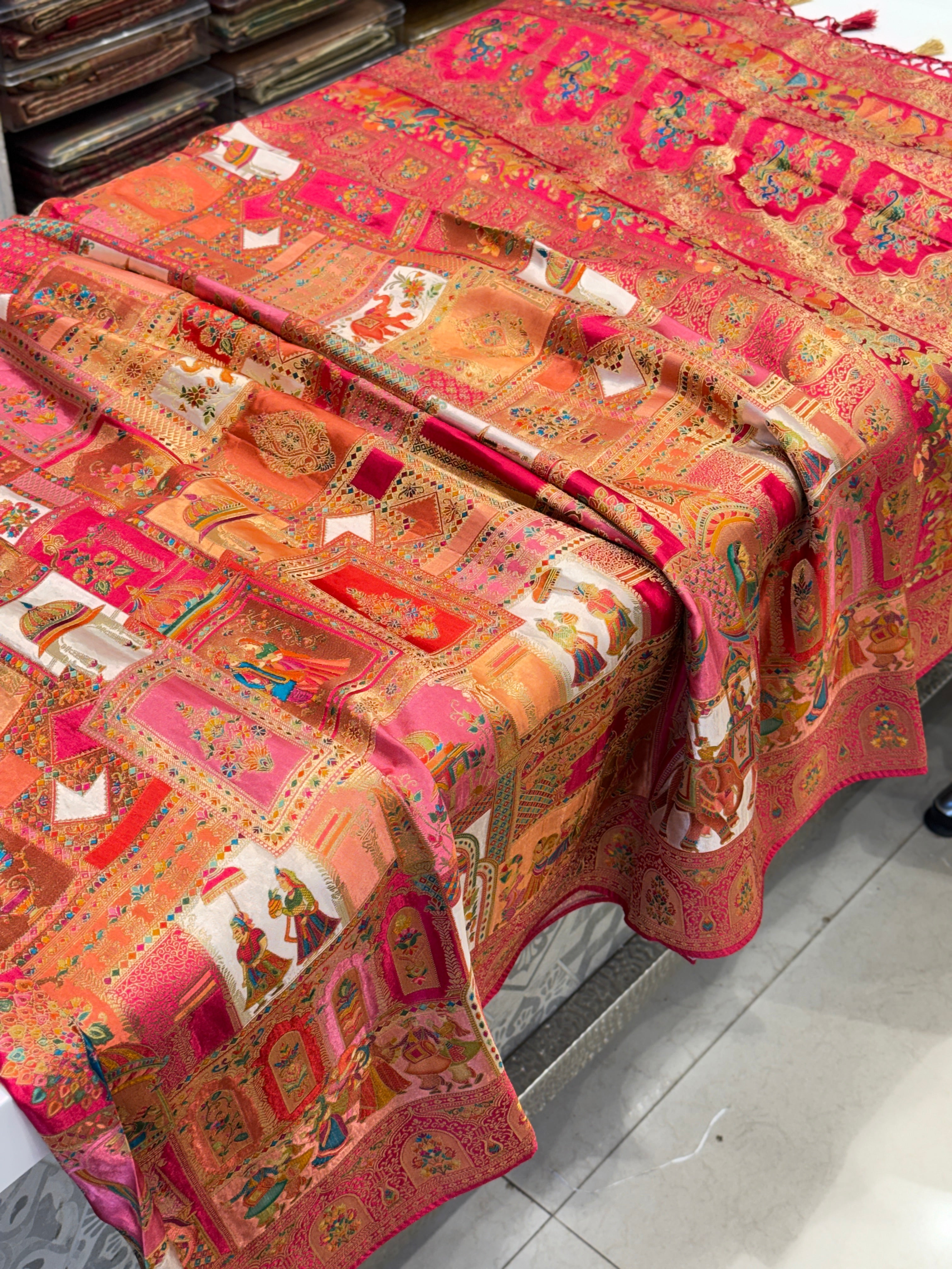 White Rani Banarasi Modal Rangkat Doli Edit Saree