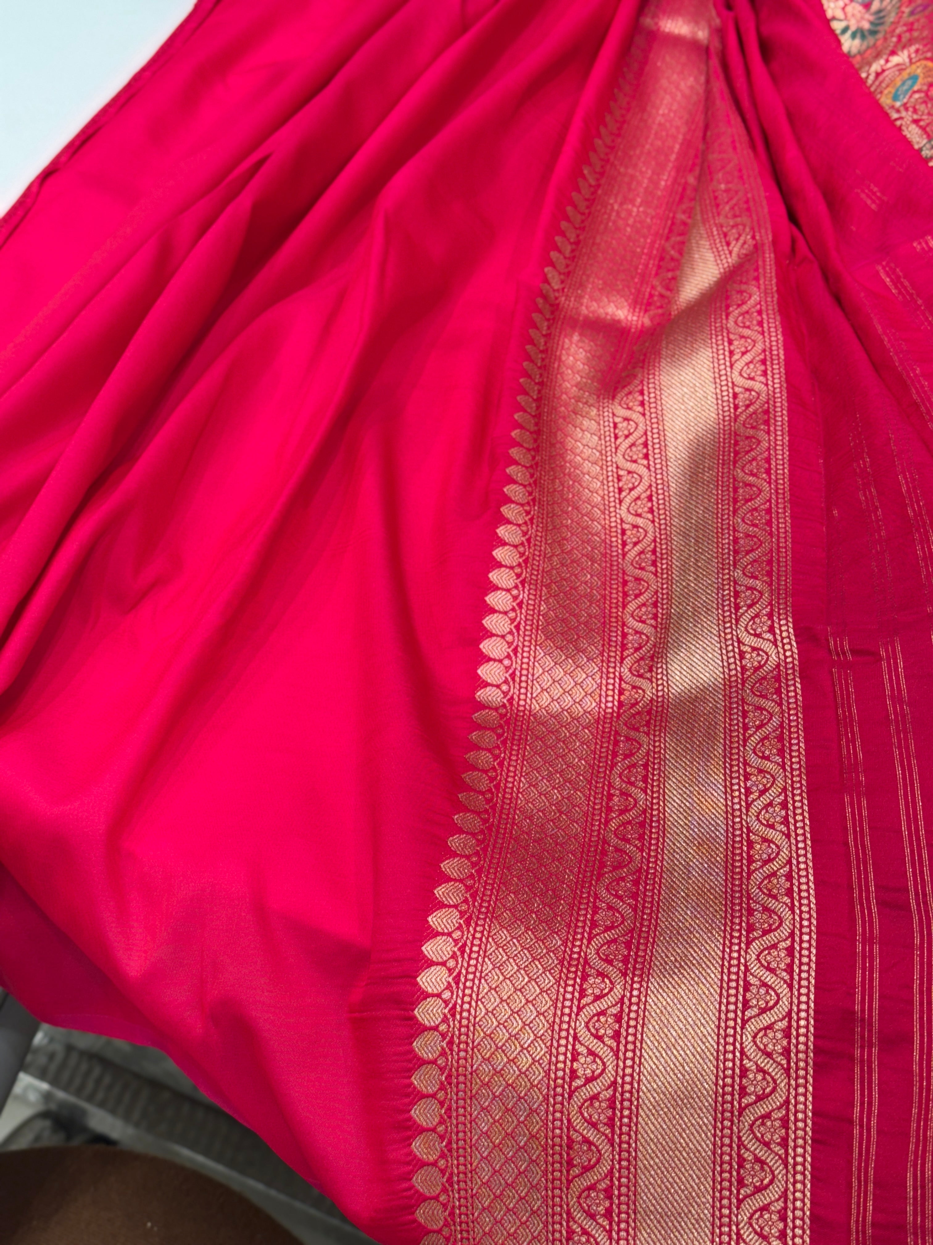 Rani Banarasi Khinkwab Meenakari Woven Silk Saree