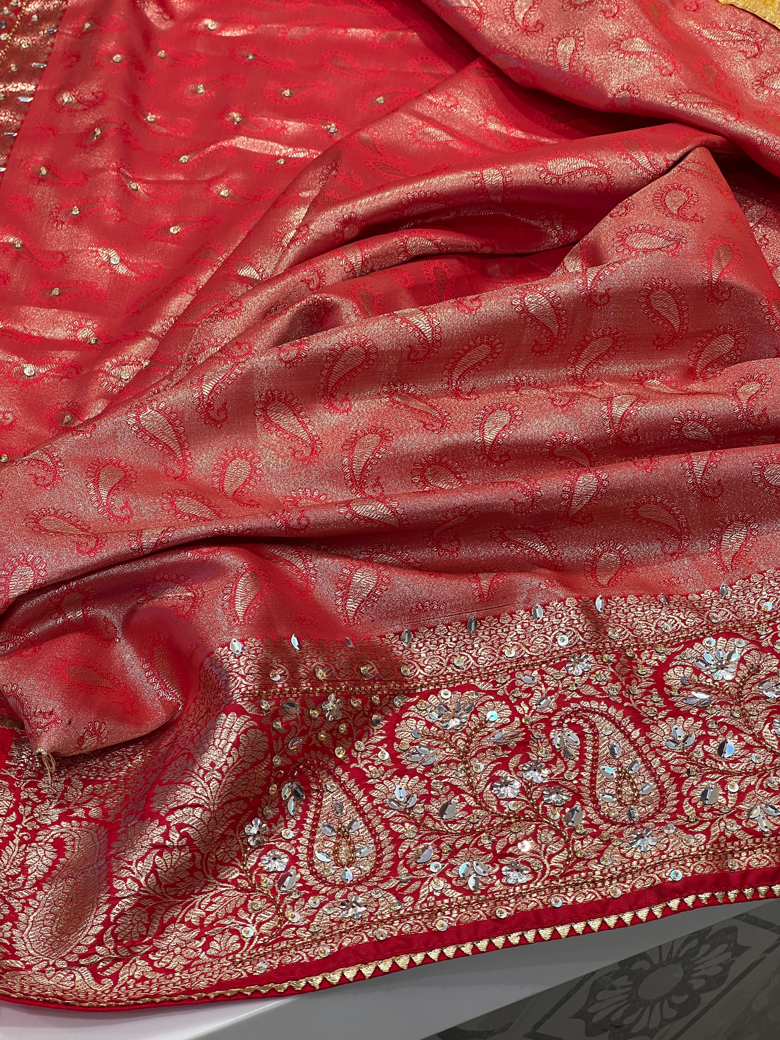 Kanjivaram Style Silk Hand Embroidery Saree