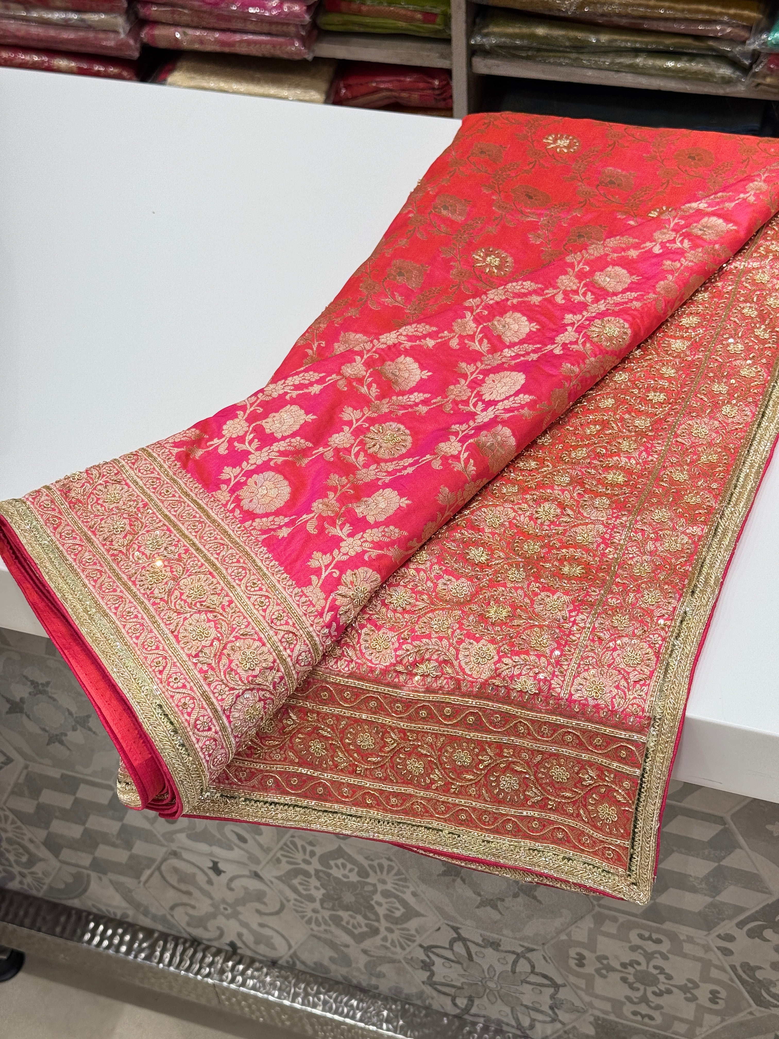 Handloom Banarasi Katan Zardosi Embroidery