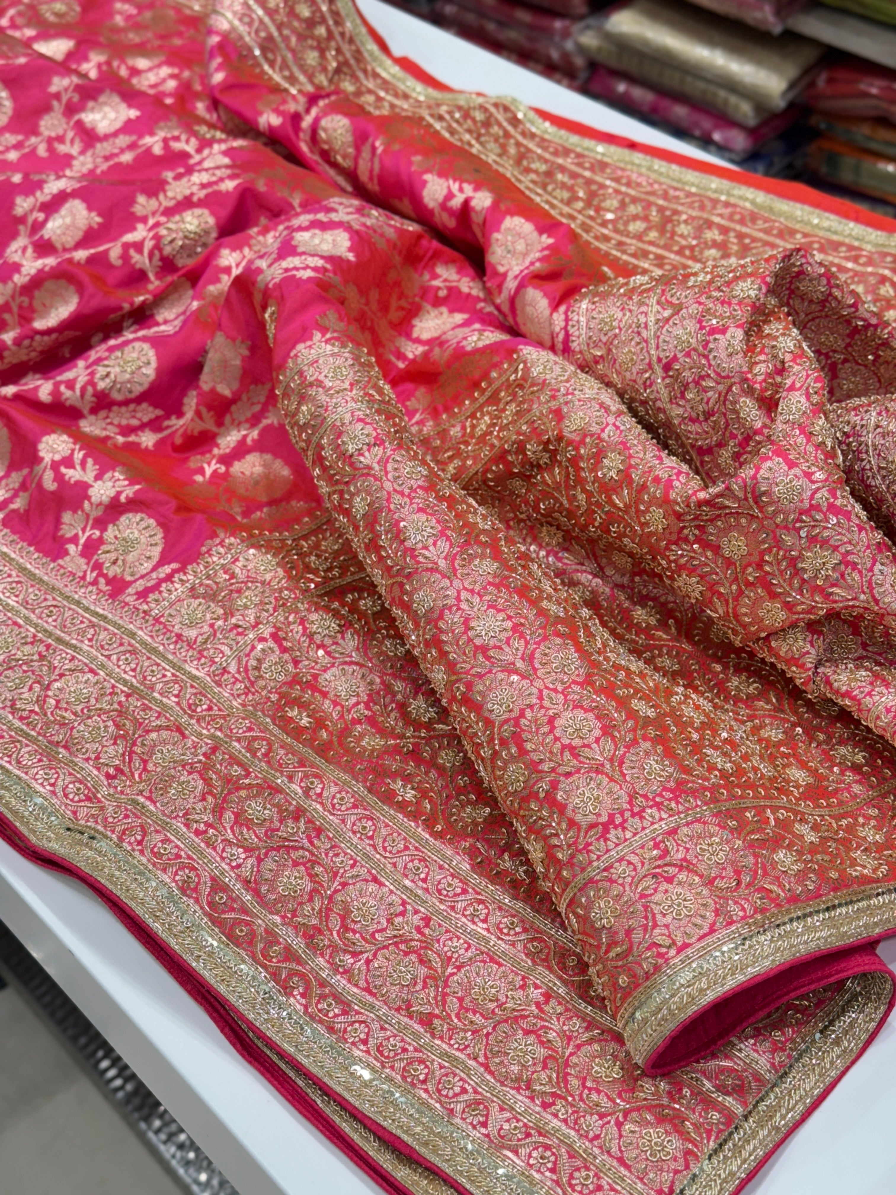 Handloom Banarasi Katan Zardosi Embroidery