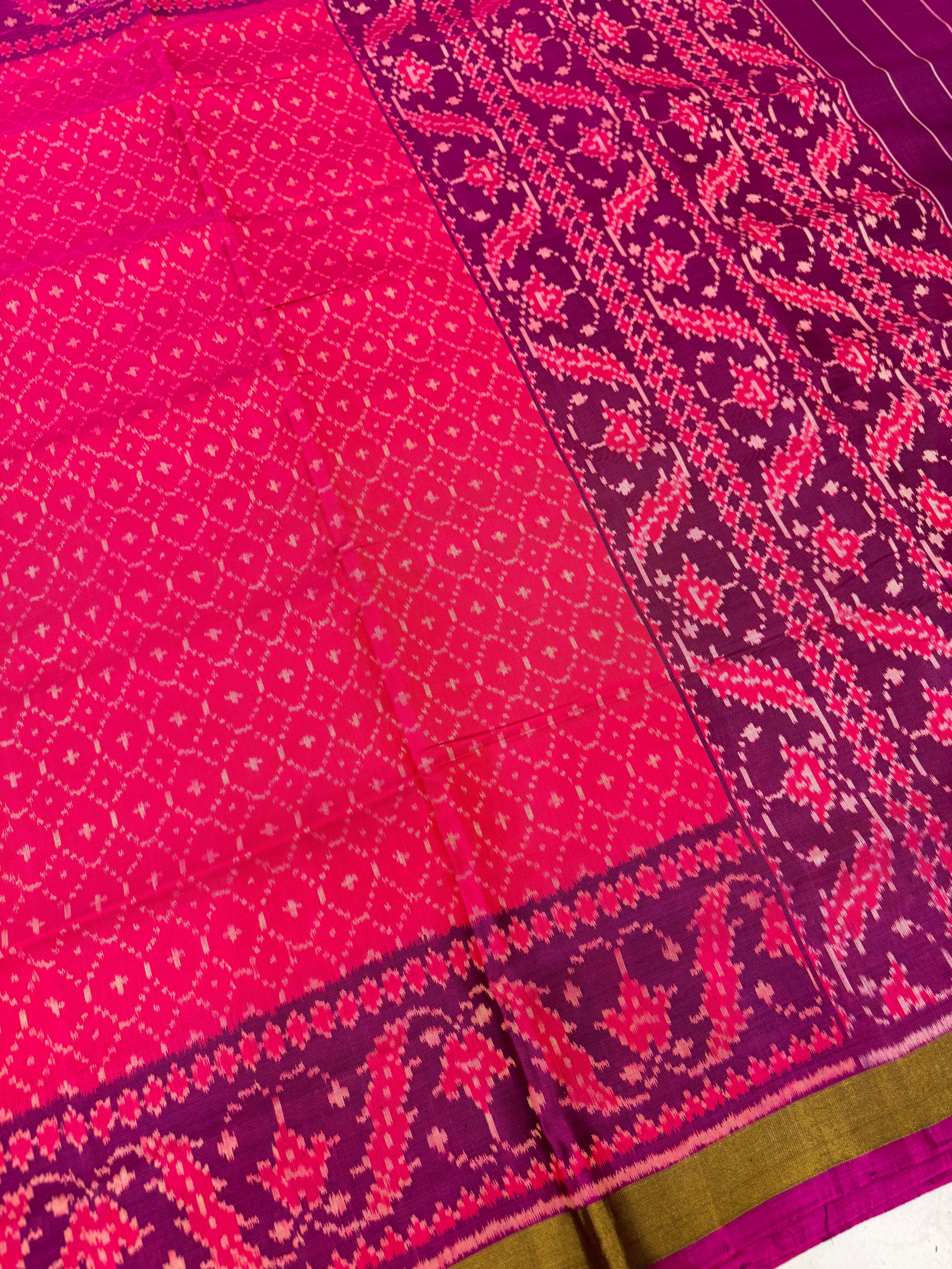 Rani Kesar Chand Pure Silk Patan Patola Handloom Saree