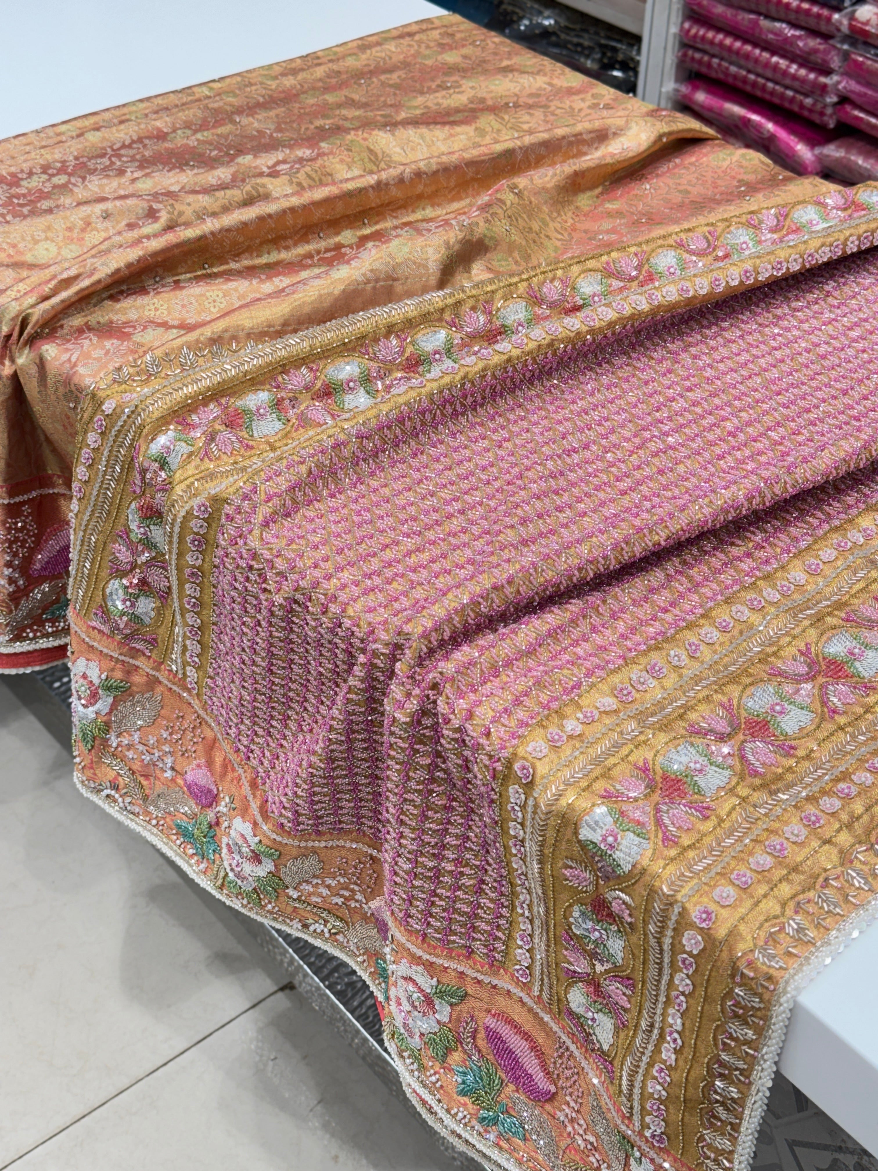 Kanjivaram Hand Embroidery Saree