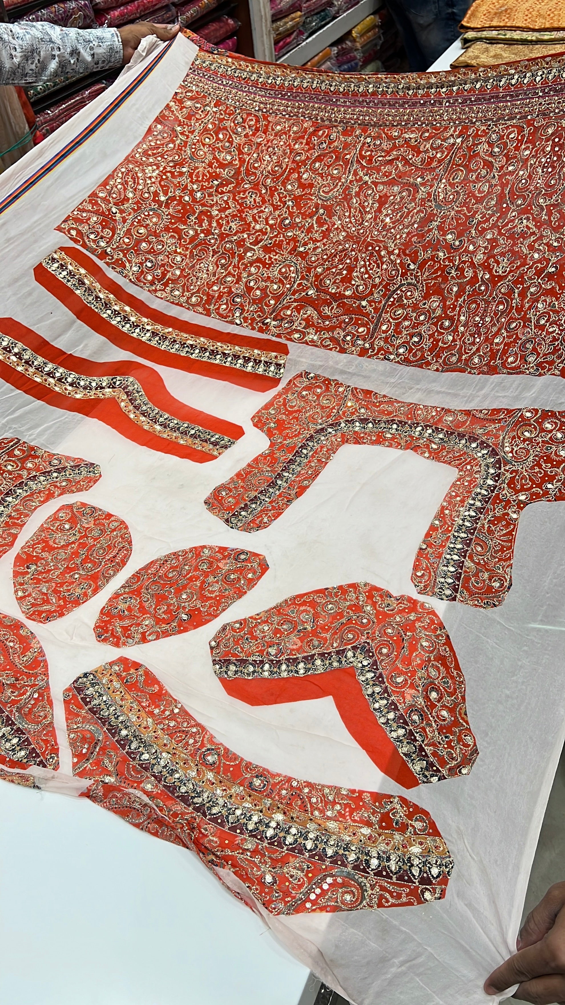 Rust Shaded Kashida Keri TT inspired Banarasi Crepe Hand Embroidery Saree