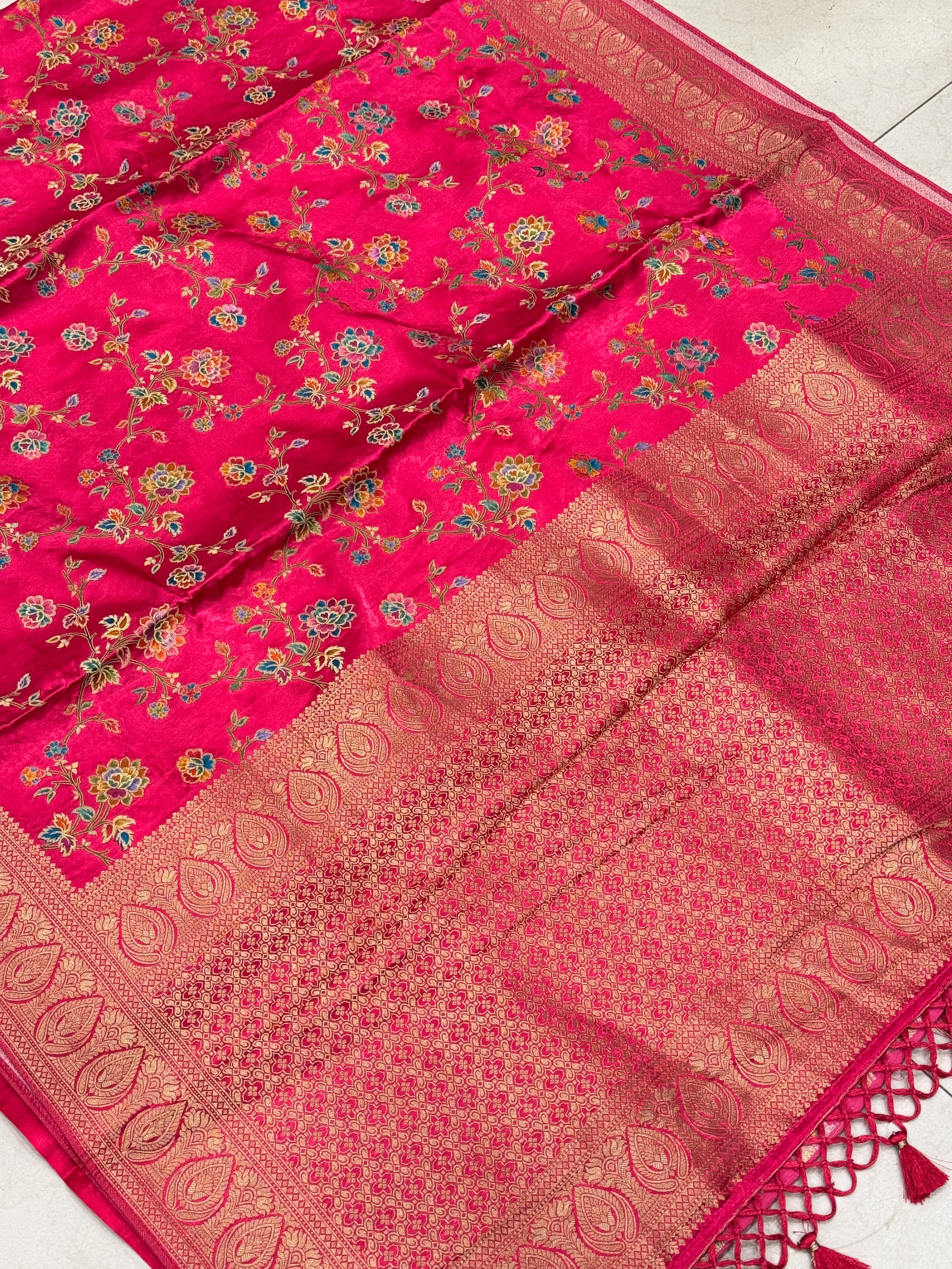 Rani Banarasi Modal Rangkat Meenakari Jaal Saree