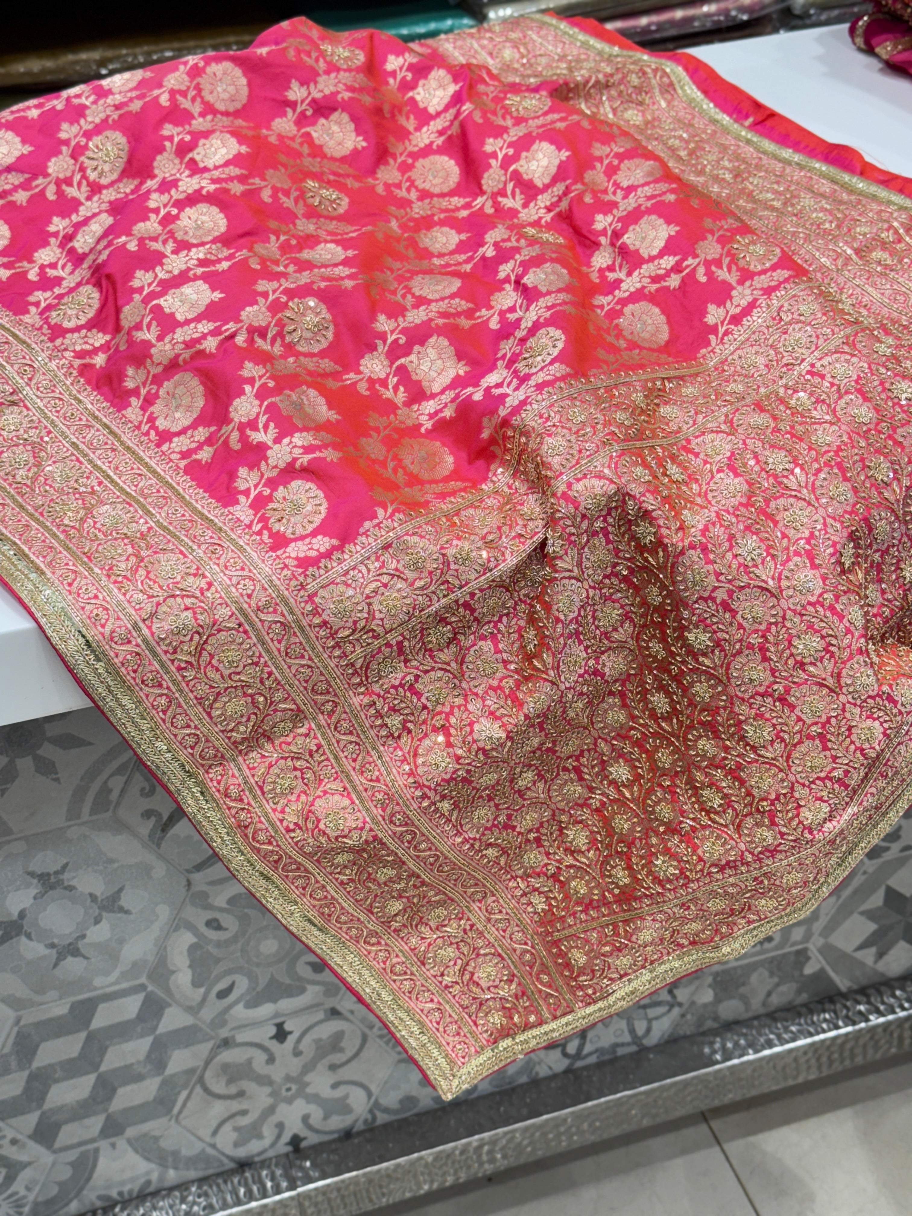 Handloom Banarasi Katan Zardosi Embroidery