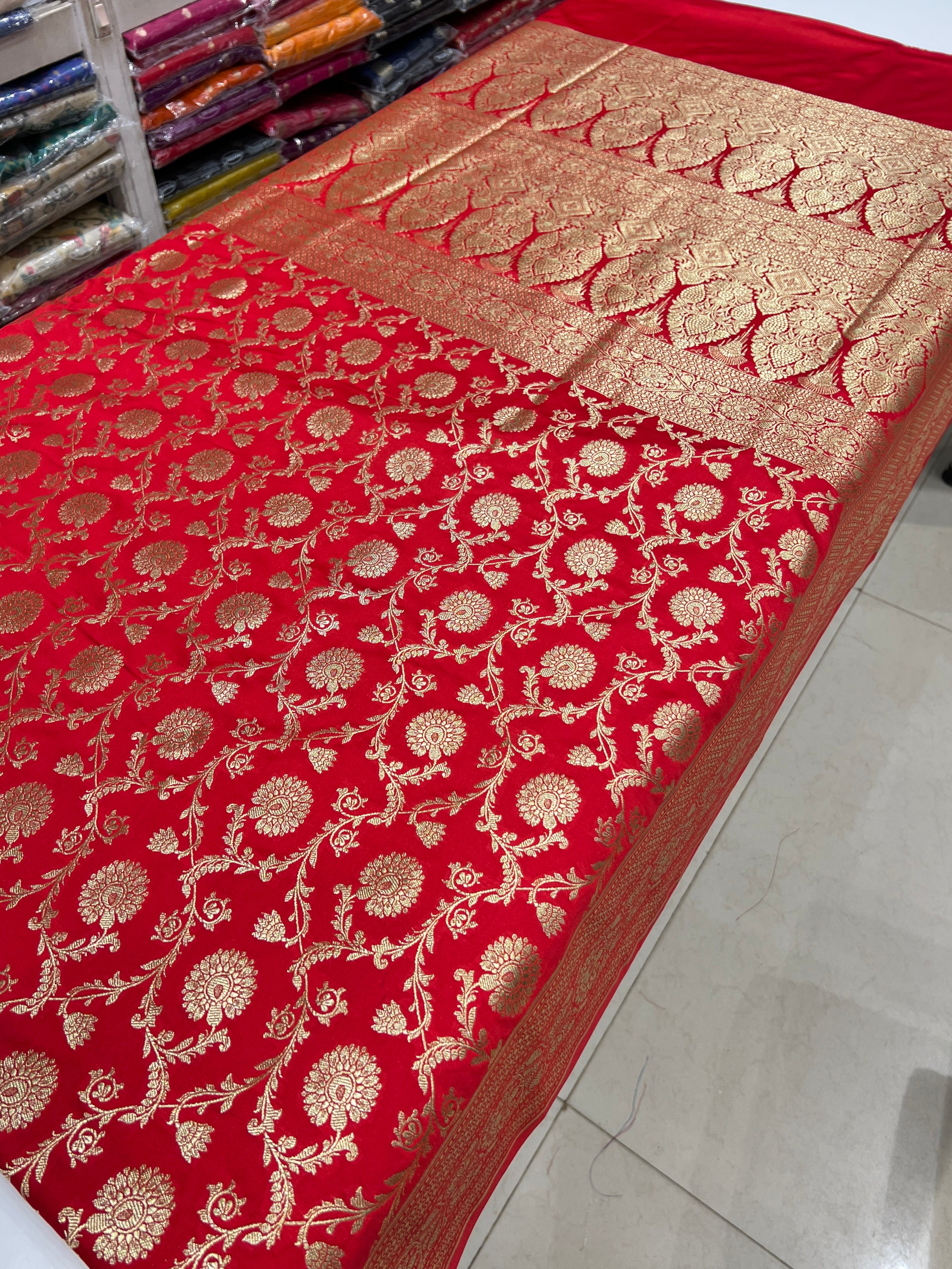 Red Banarasi Big Jaal Silk Saree