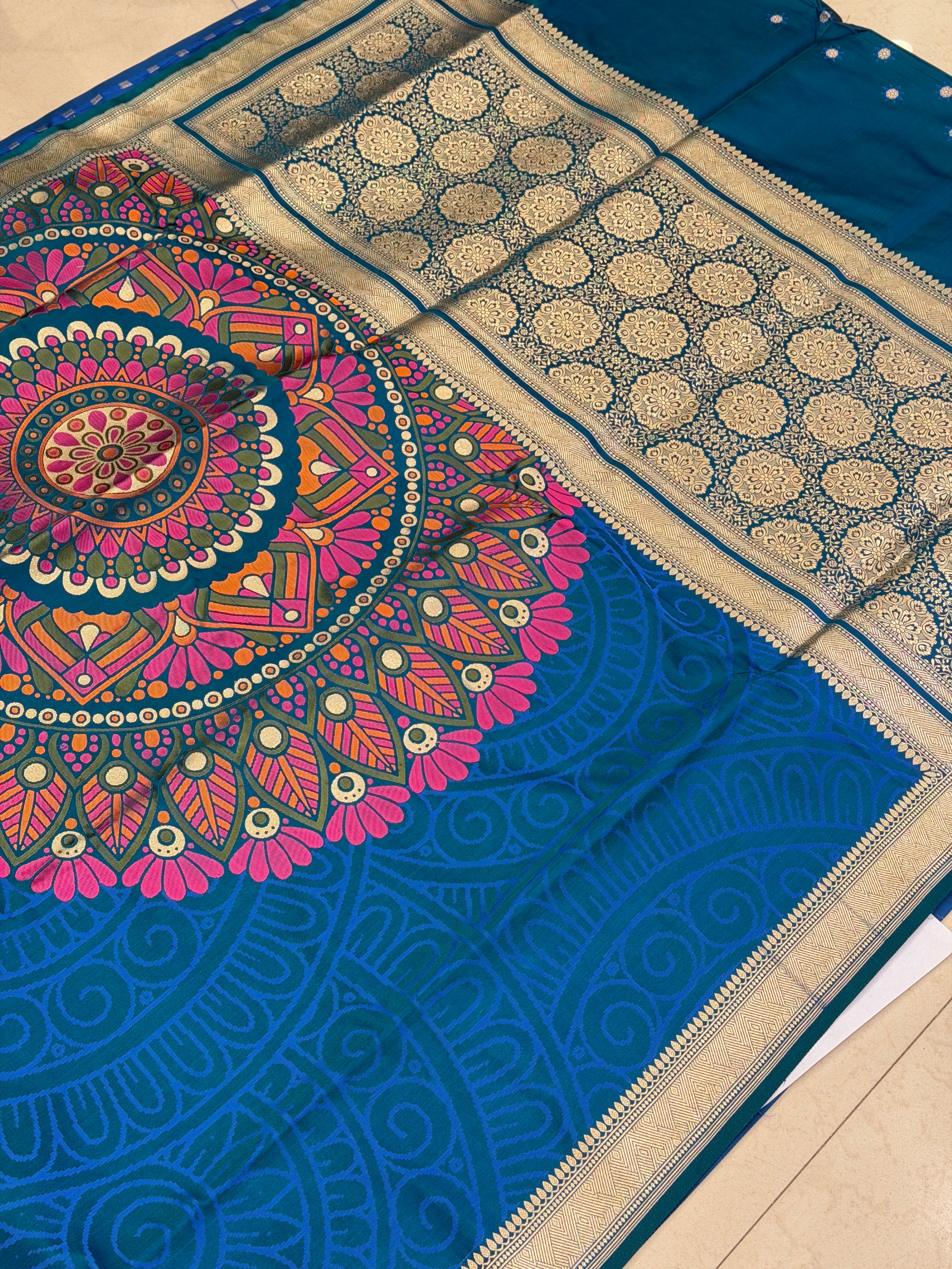 Rama Banaras Mandala Weaved Silk Saree