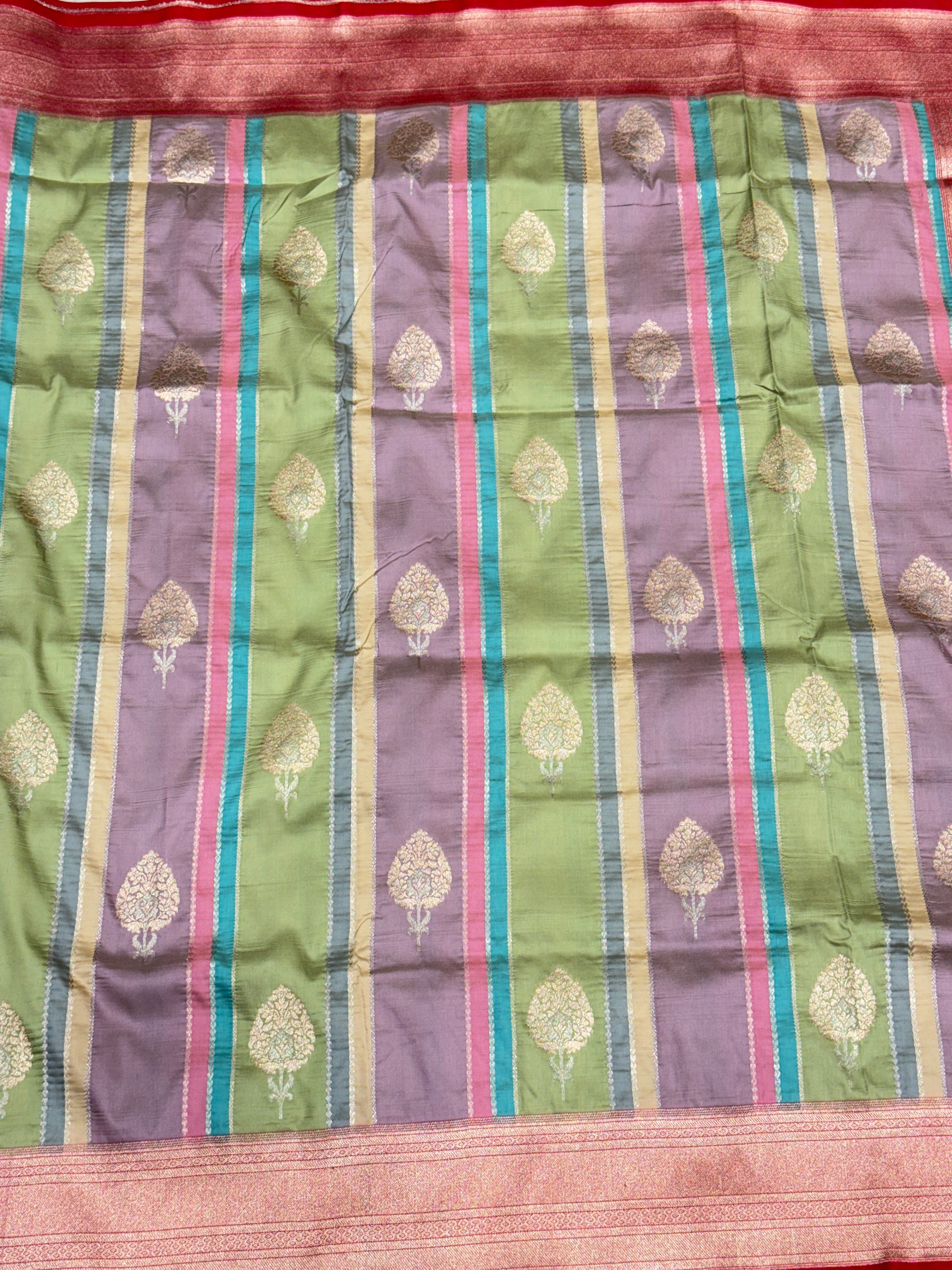 Multi Color Banarasi Silk Butta Saree