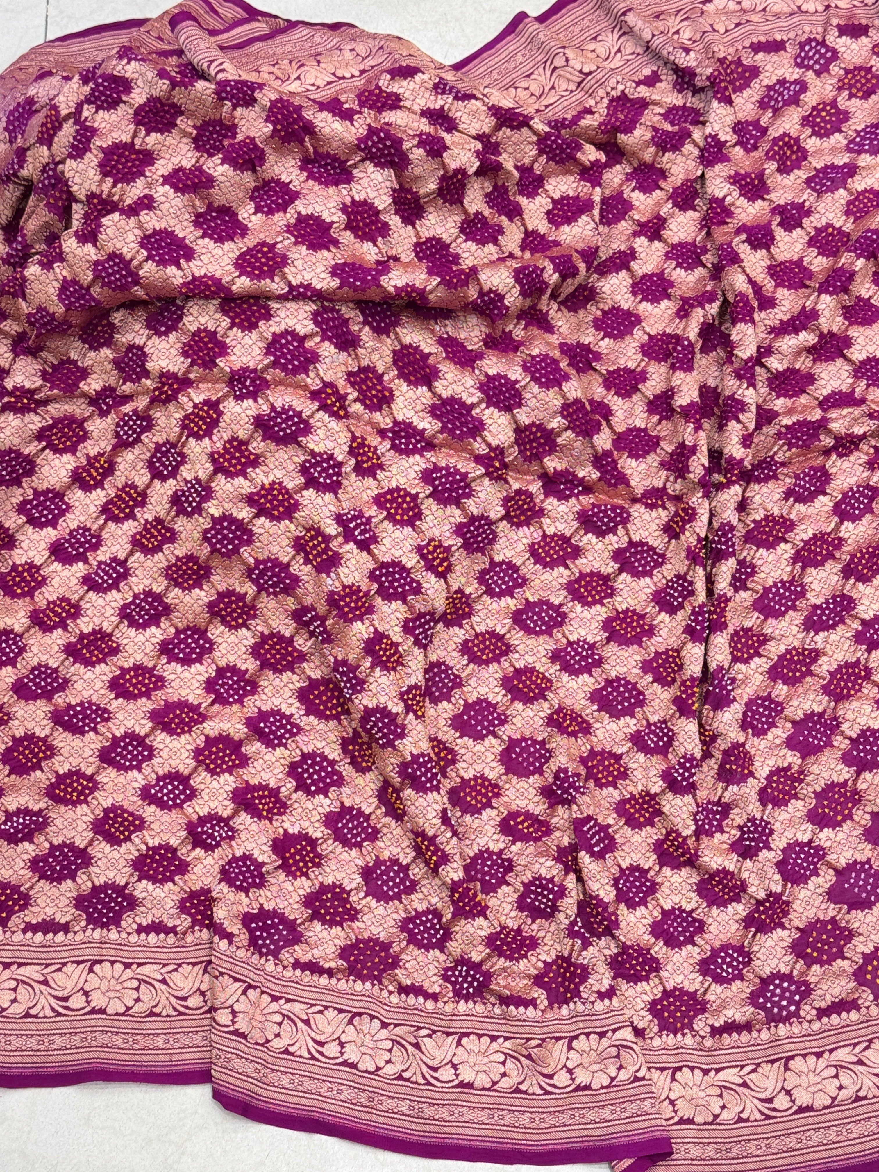 Wine Bandhej Bandhini Saree