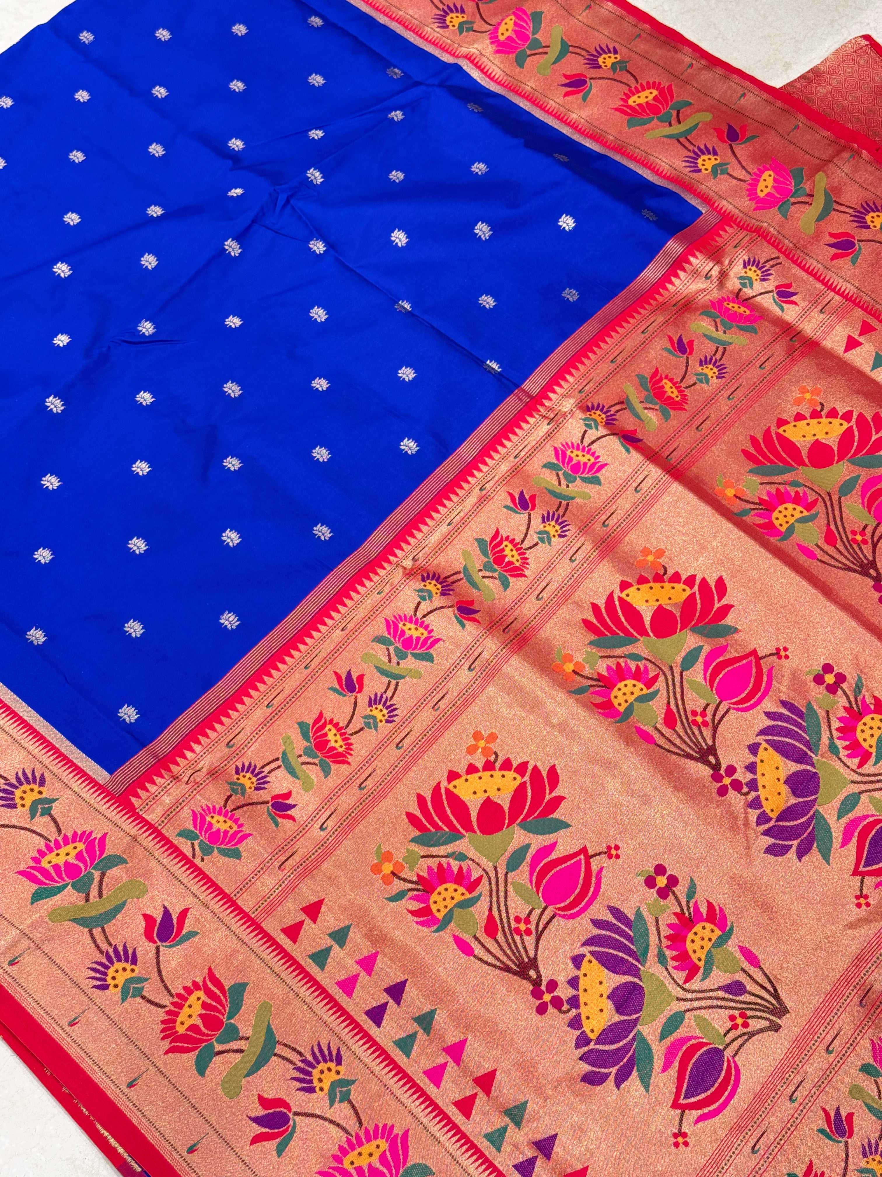 Royal Blue Paithani Silk Saree