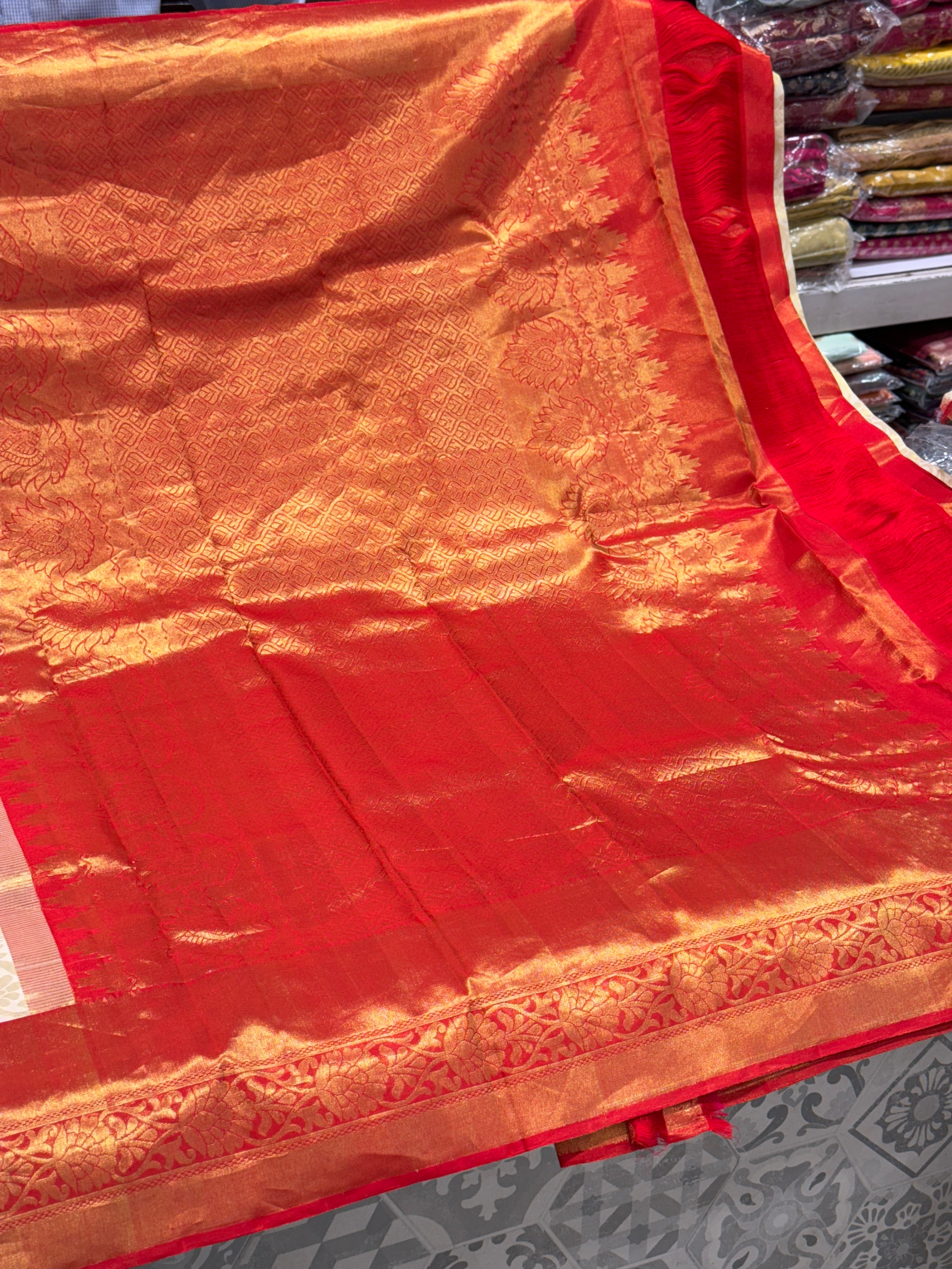 Zari Handloom Silk Red Pallu Kanjivaram