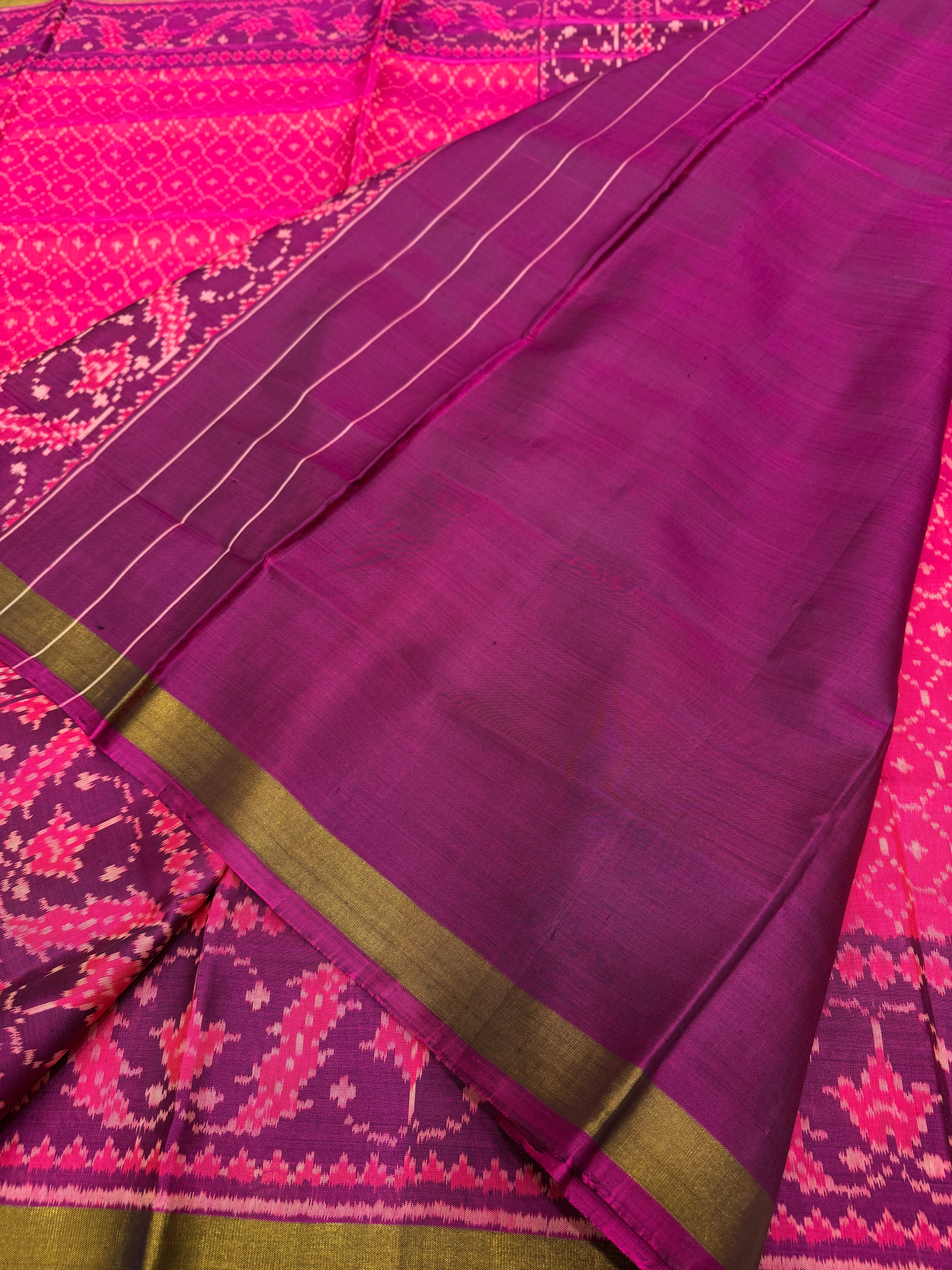 Rani Kesar Chand Pure Silk Patan Patola Handloom Saree