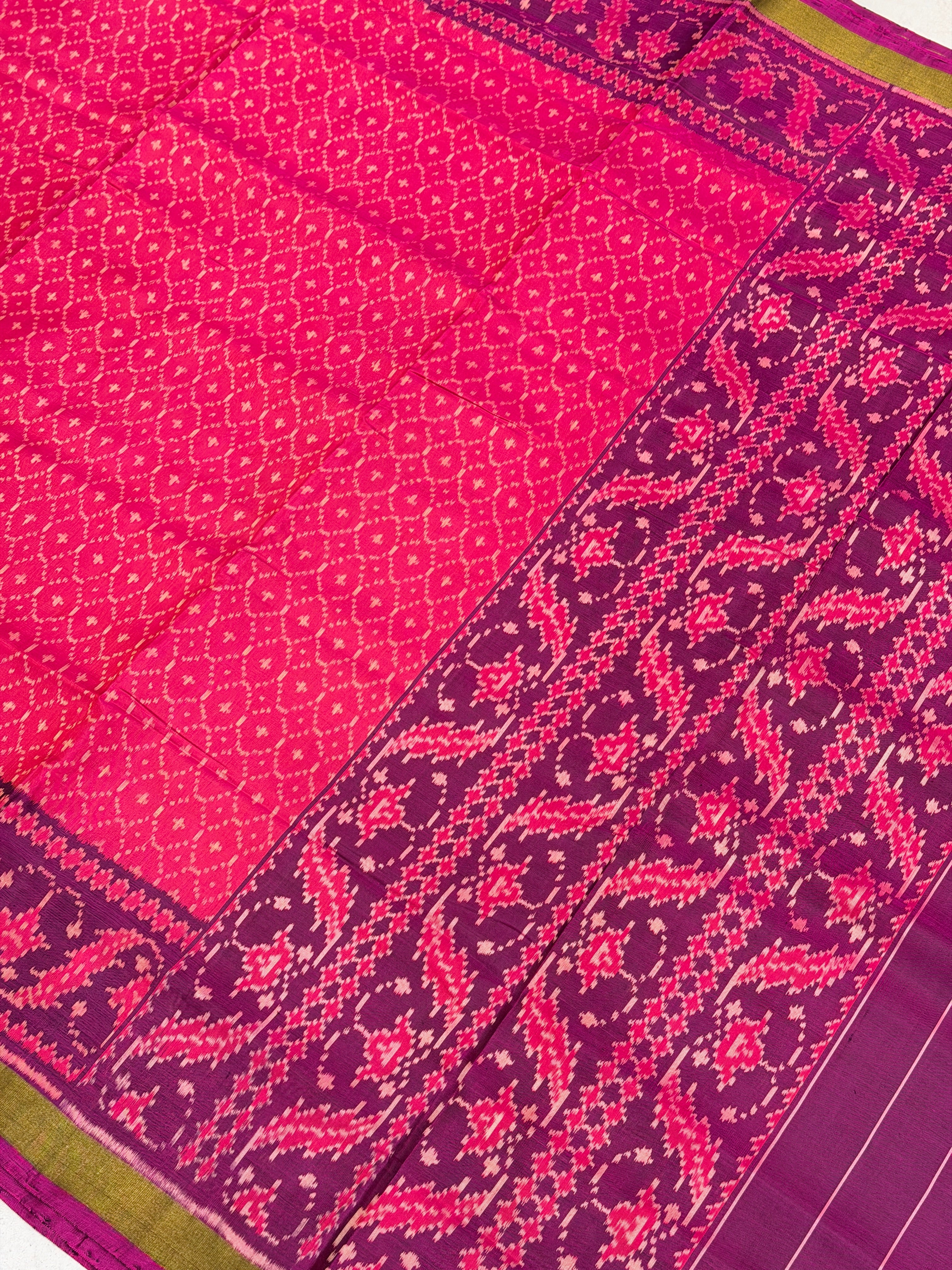 Rani Kesar Chand Pure Silk Patan Patola Handloom Saree
