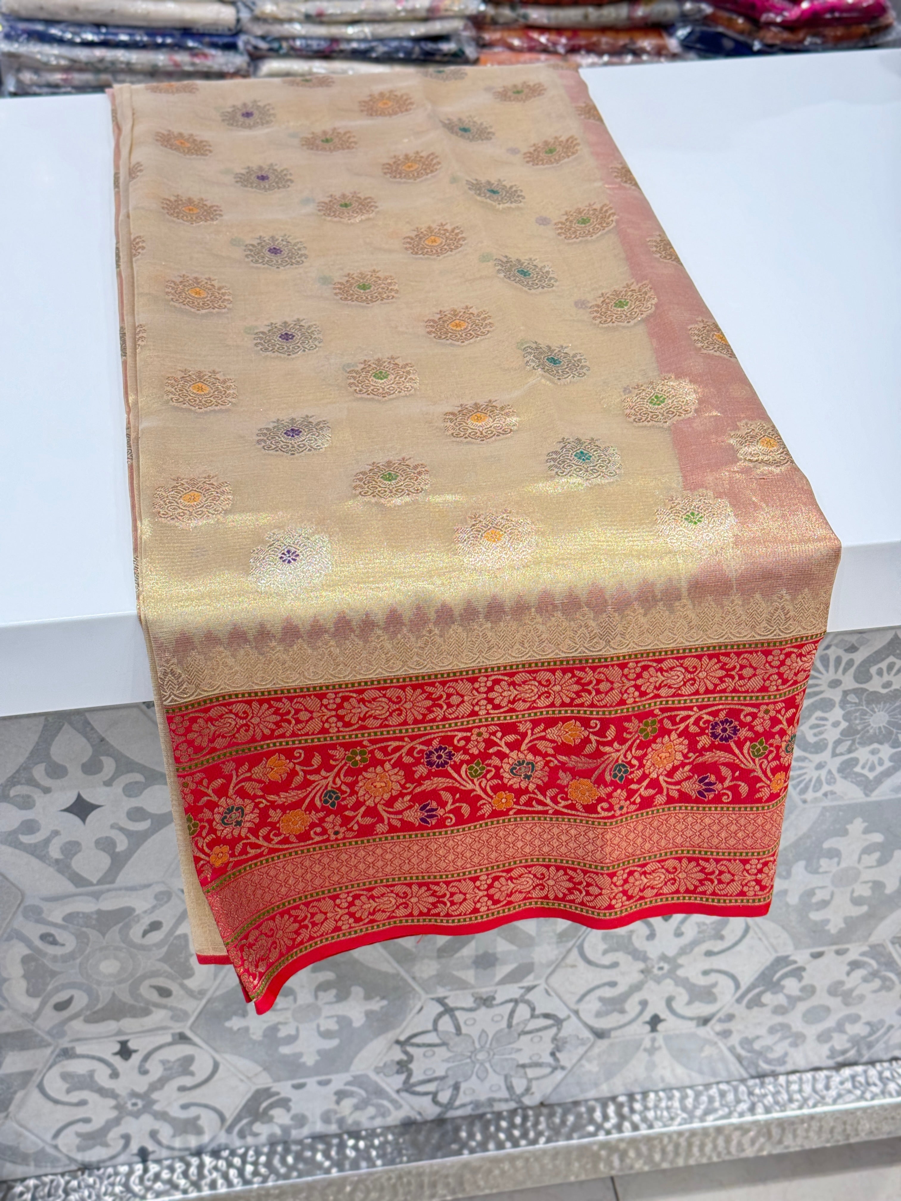 Banarasi Meena Tissue with Silk Border