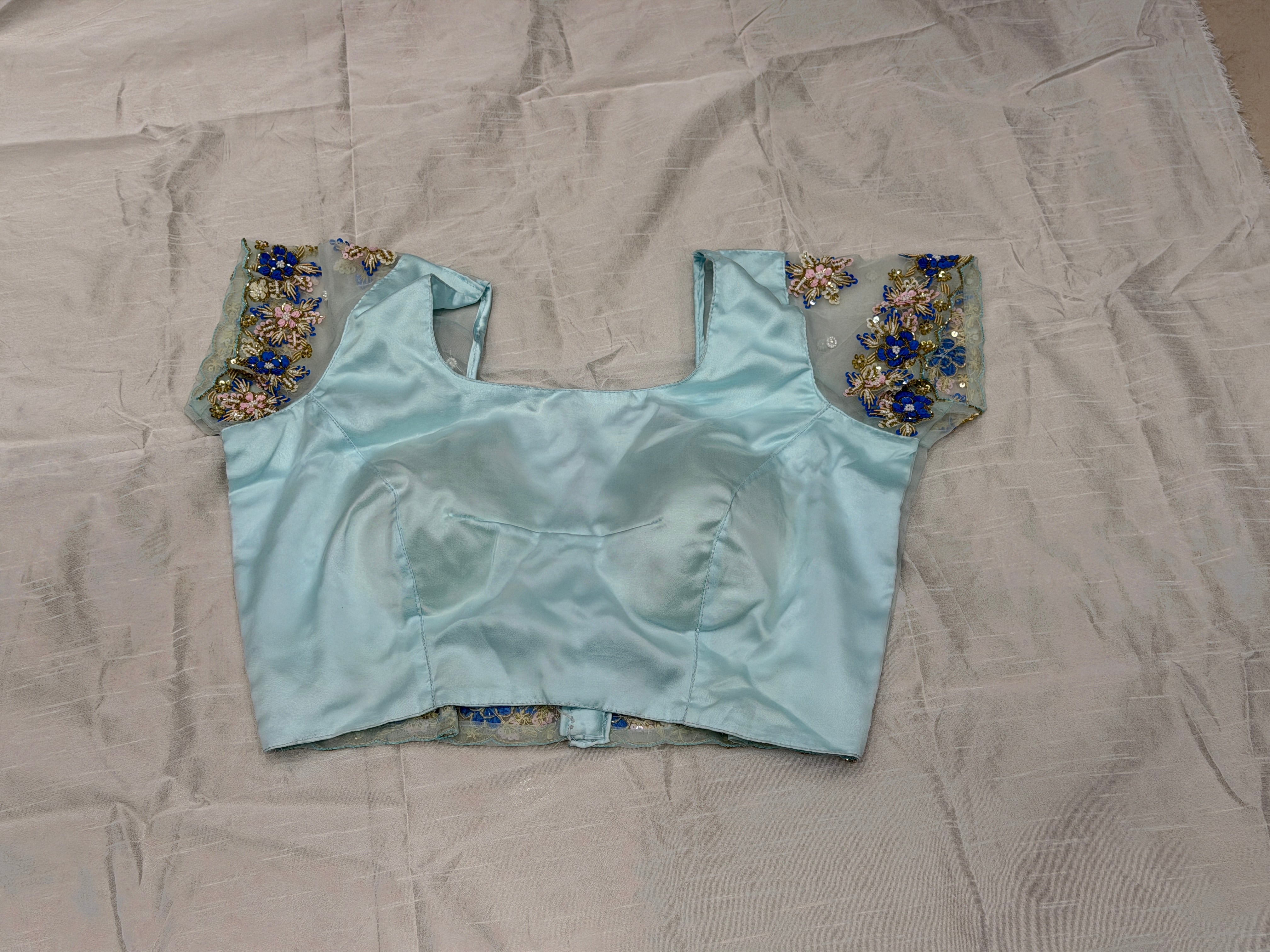 Blue Stitched Blouse Piece