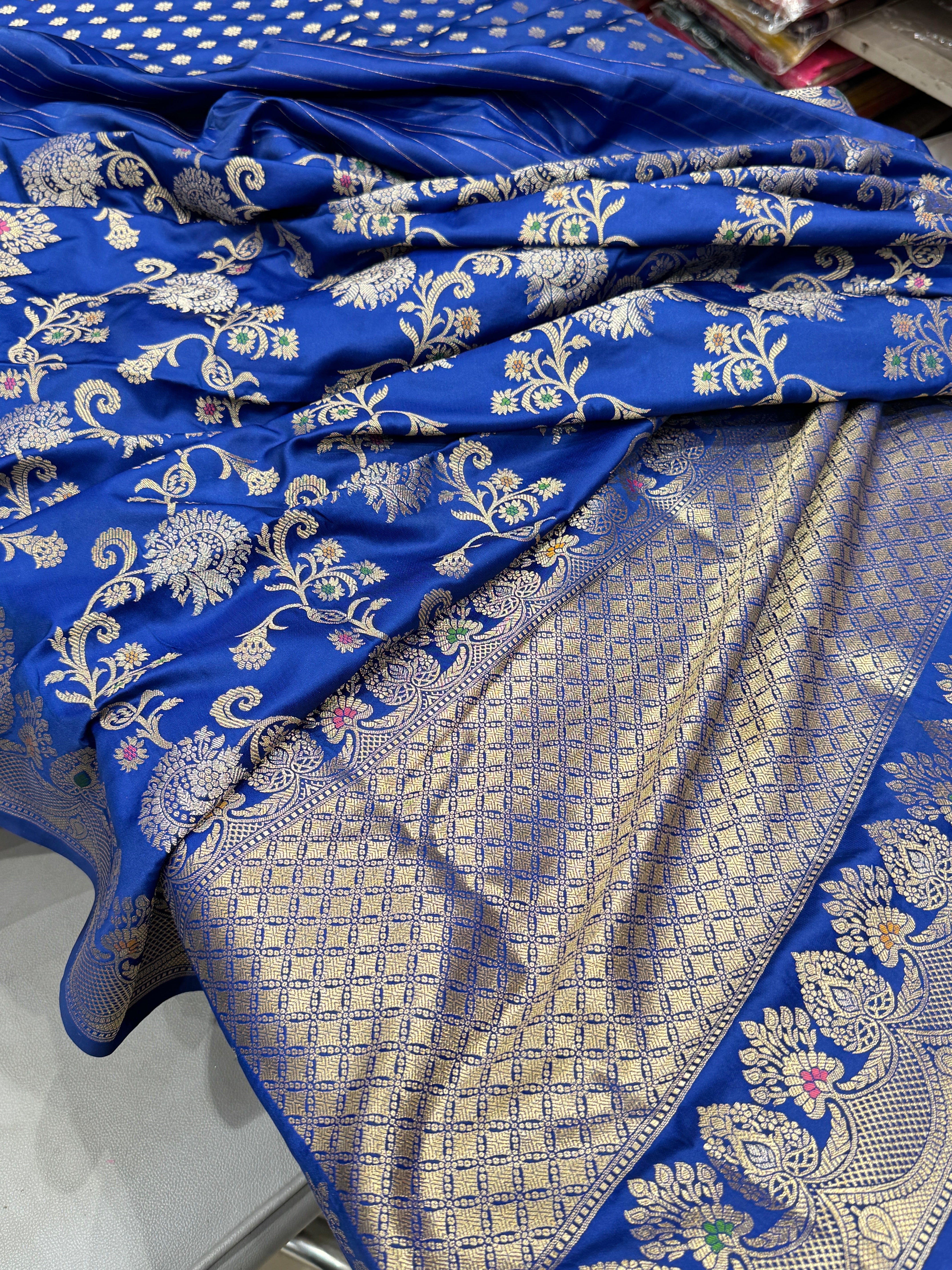 Blue Banarasi Meenakari Jaal Saree