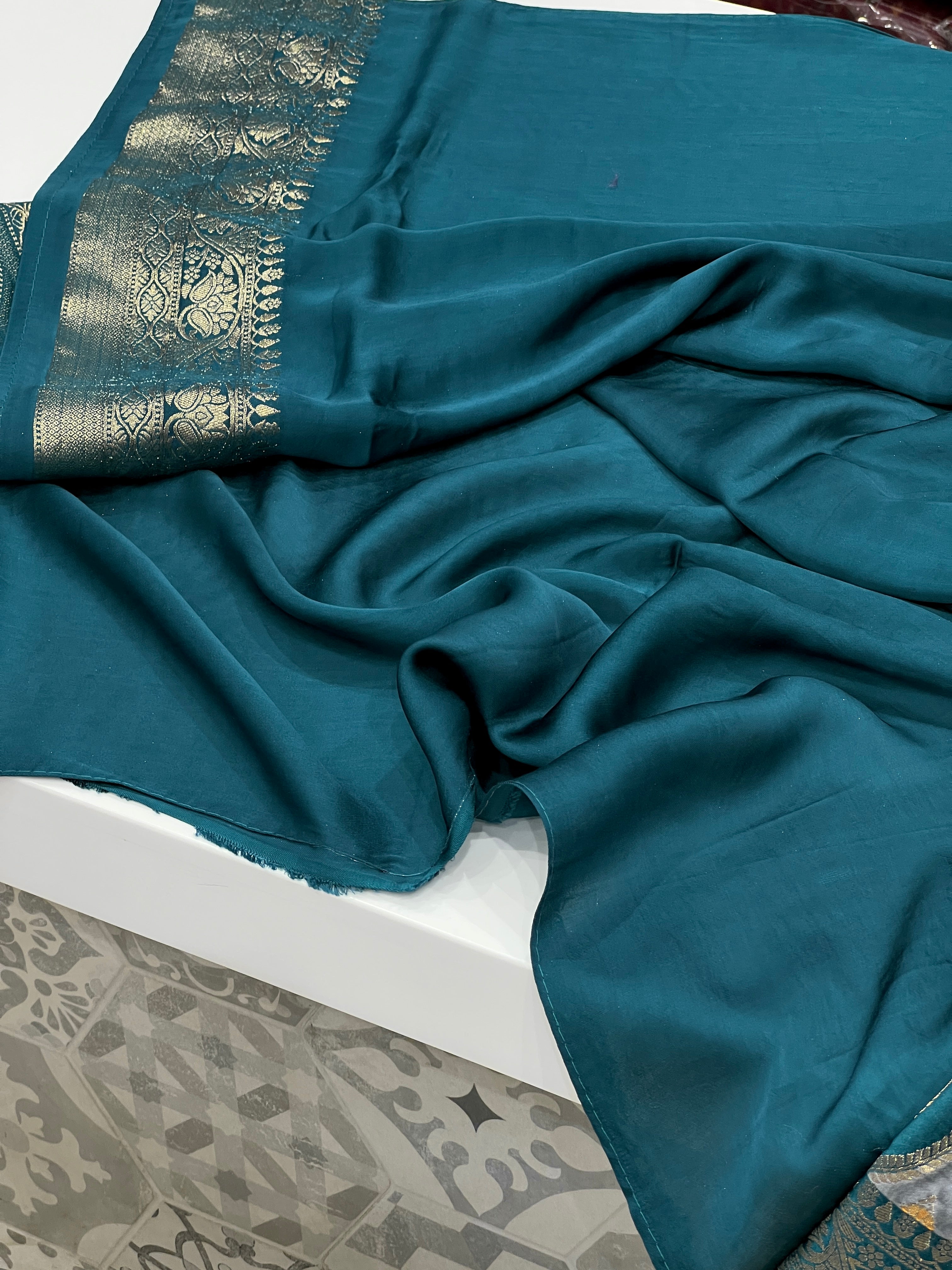 Blue Modal Satin Banarasi Rangkat Saree