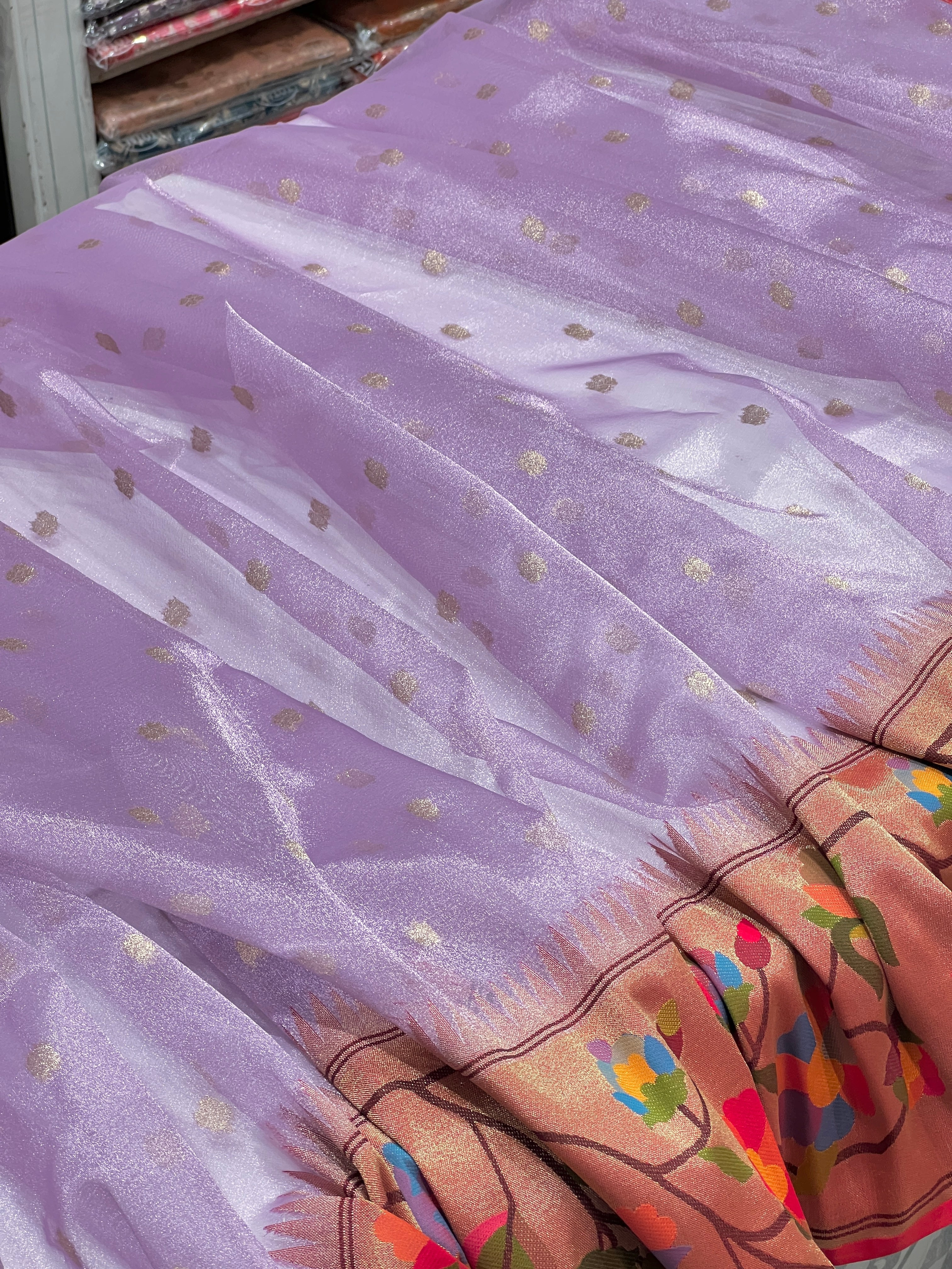 Lilac Tissue Paithani Saree