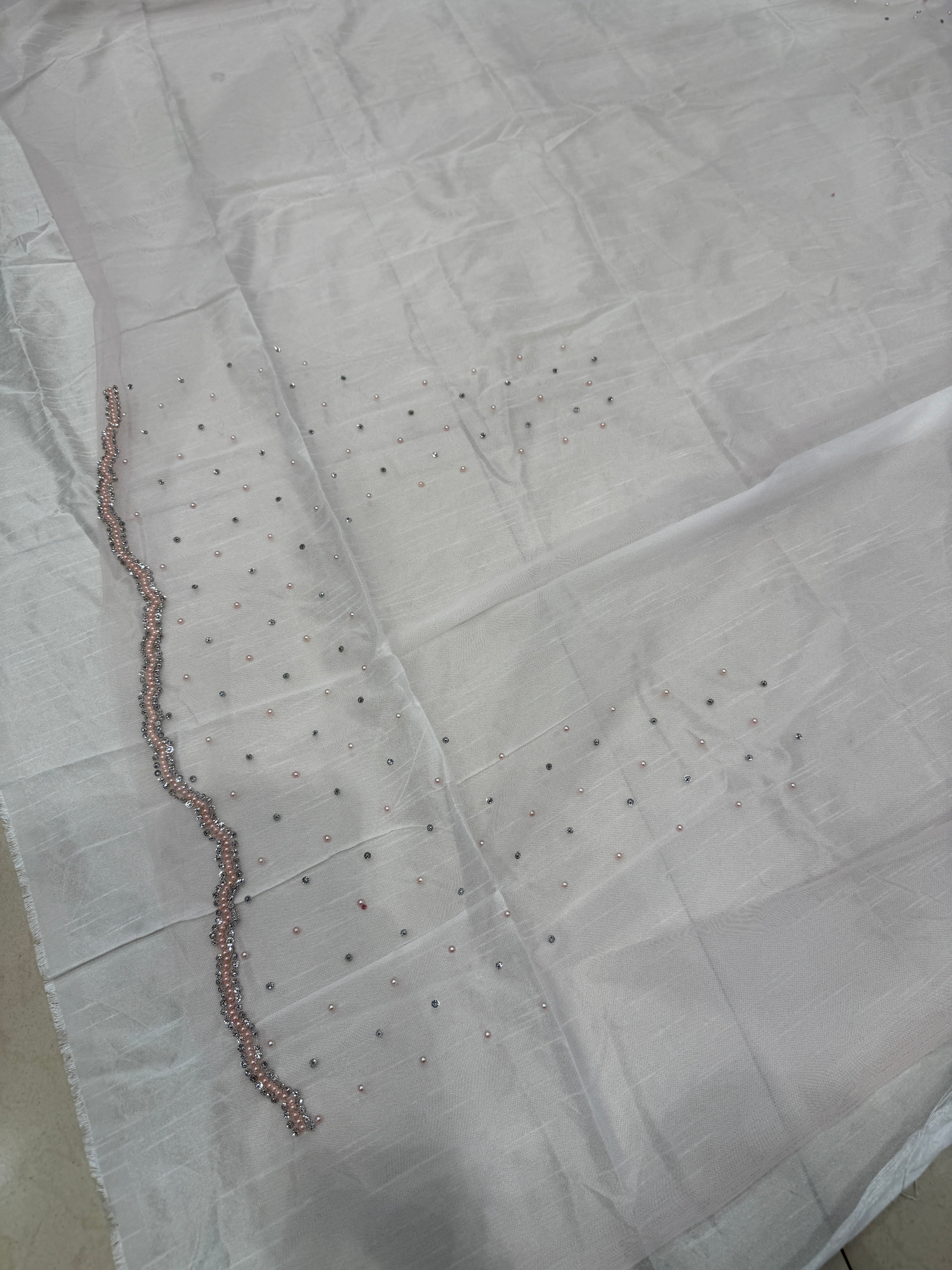 Organza Buttis Hand Embroidery Blouse Piece