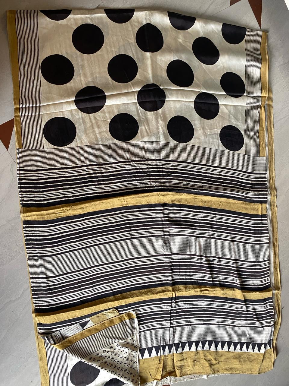 Ajrakh Block Print Saree