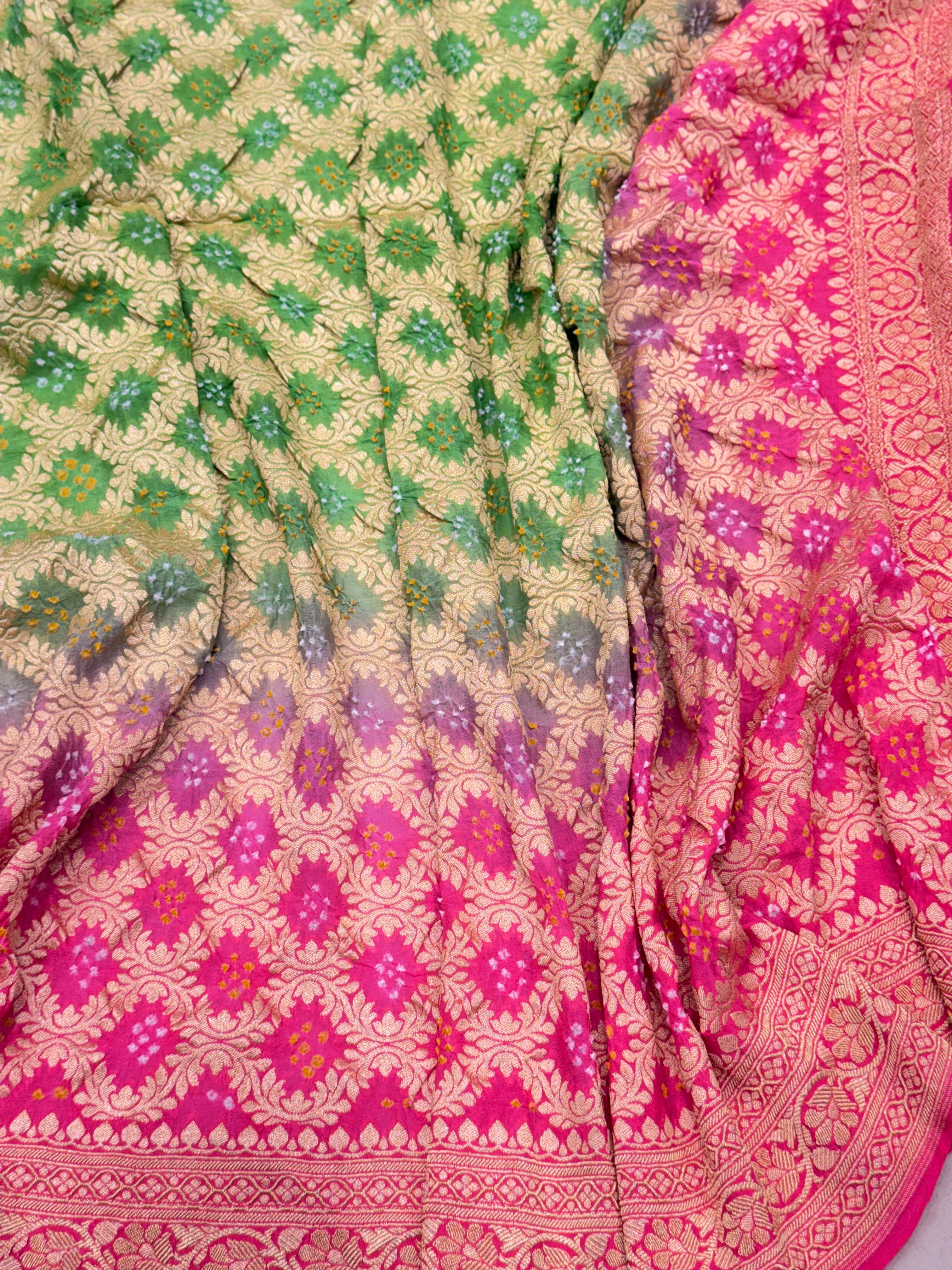 Alia Bhatt Inspired Bandhej Shaded Saree