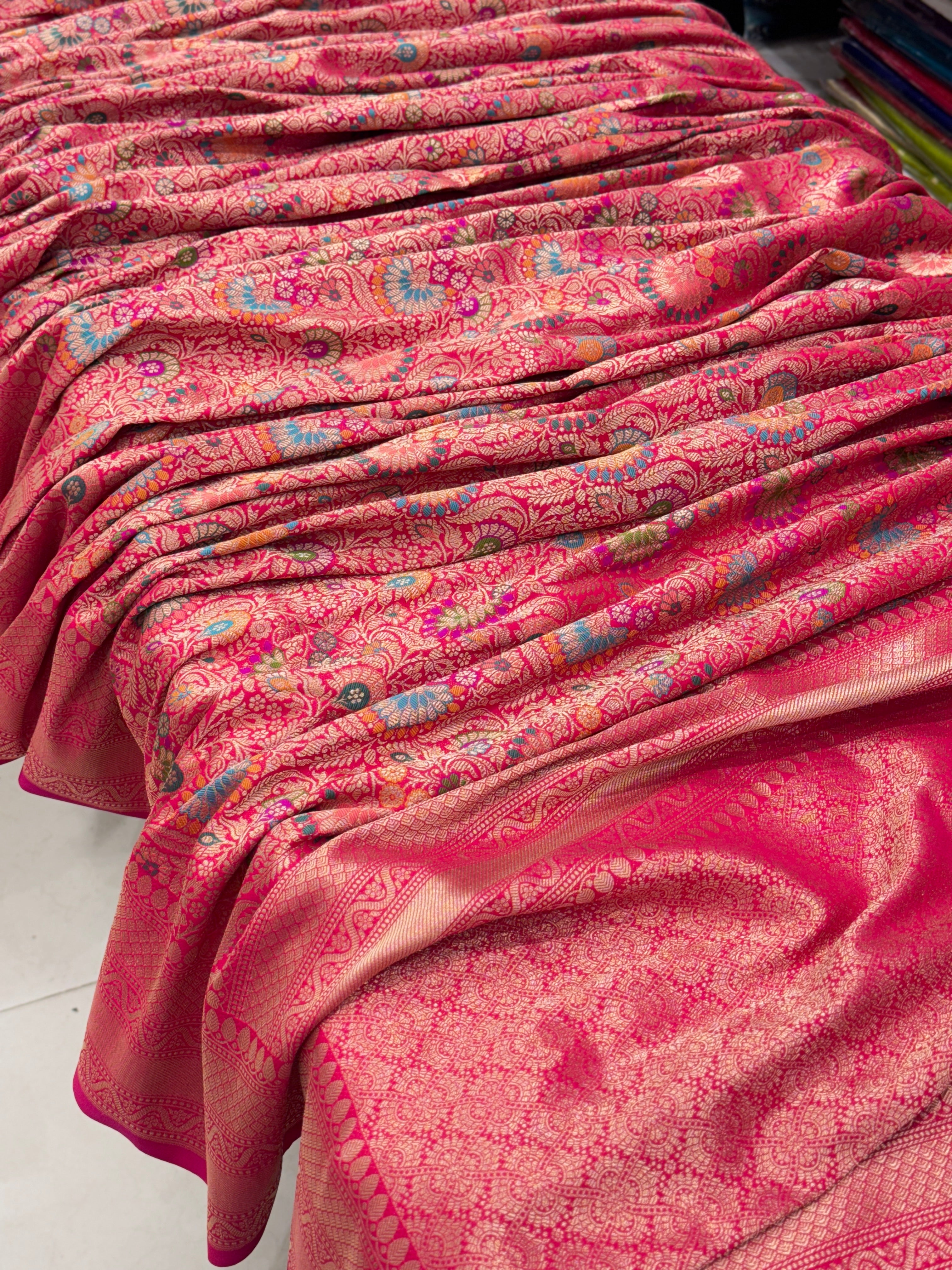 Rani Banarasi Khinkwab Meenakari Woven Silk Saree