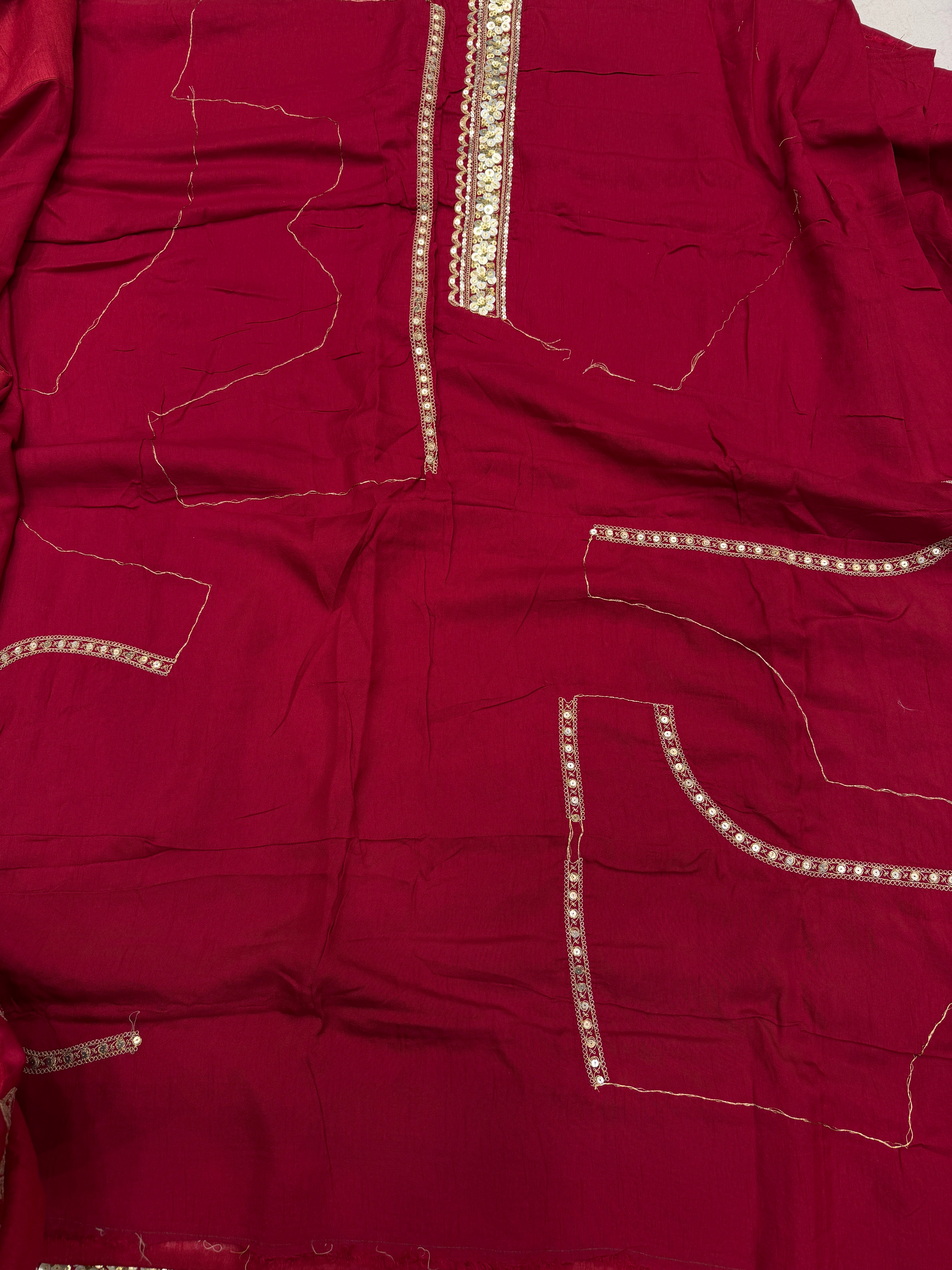 Maroon Marodi Embroidery Pure Silk Saree Plain and Border