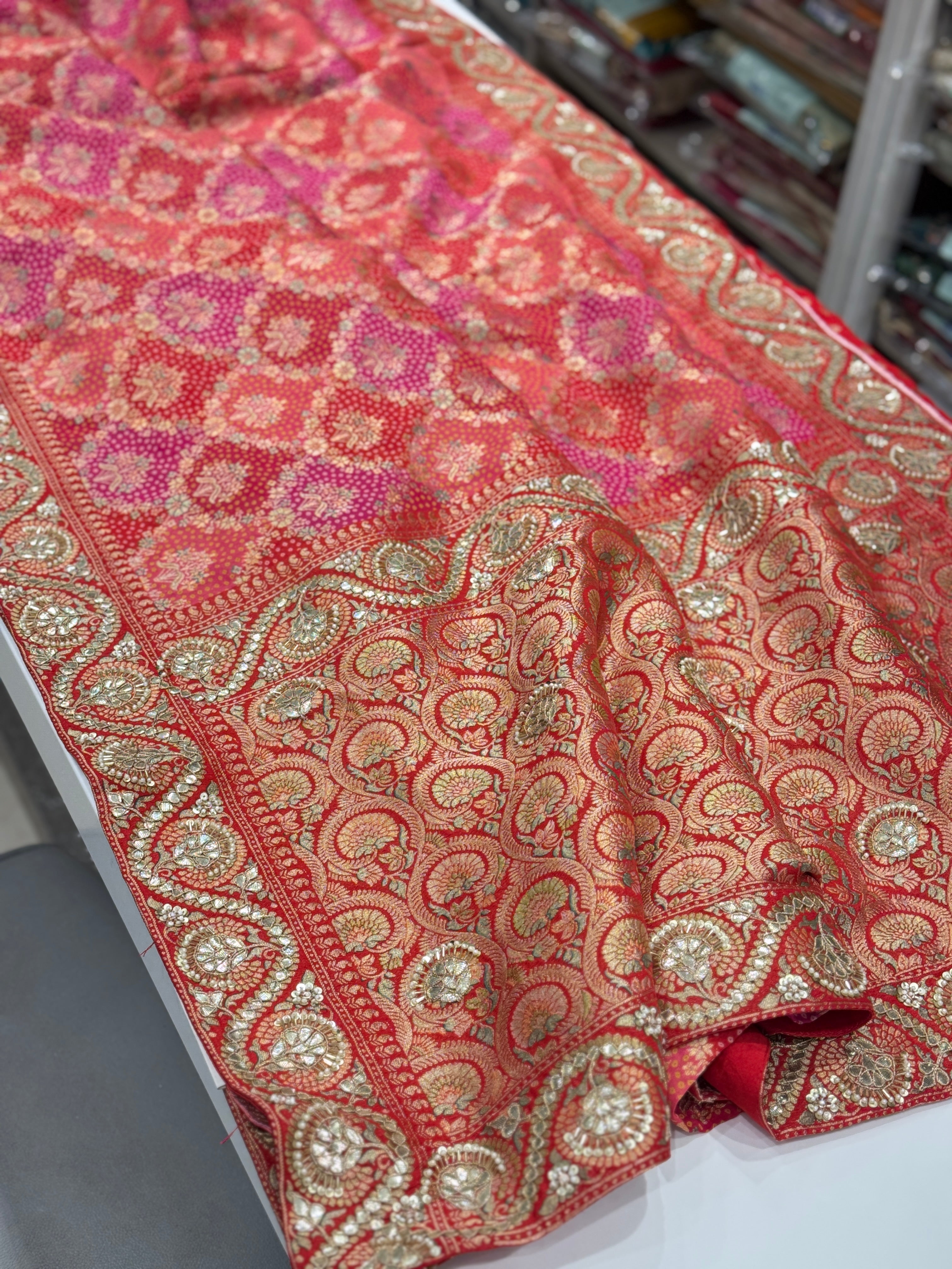 Shaded Georgette Gotapatti Saree